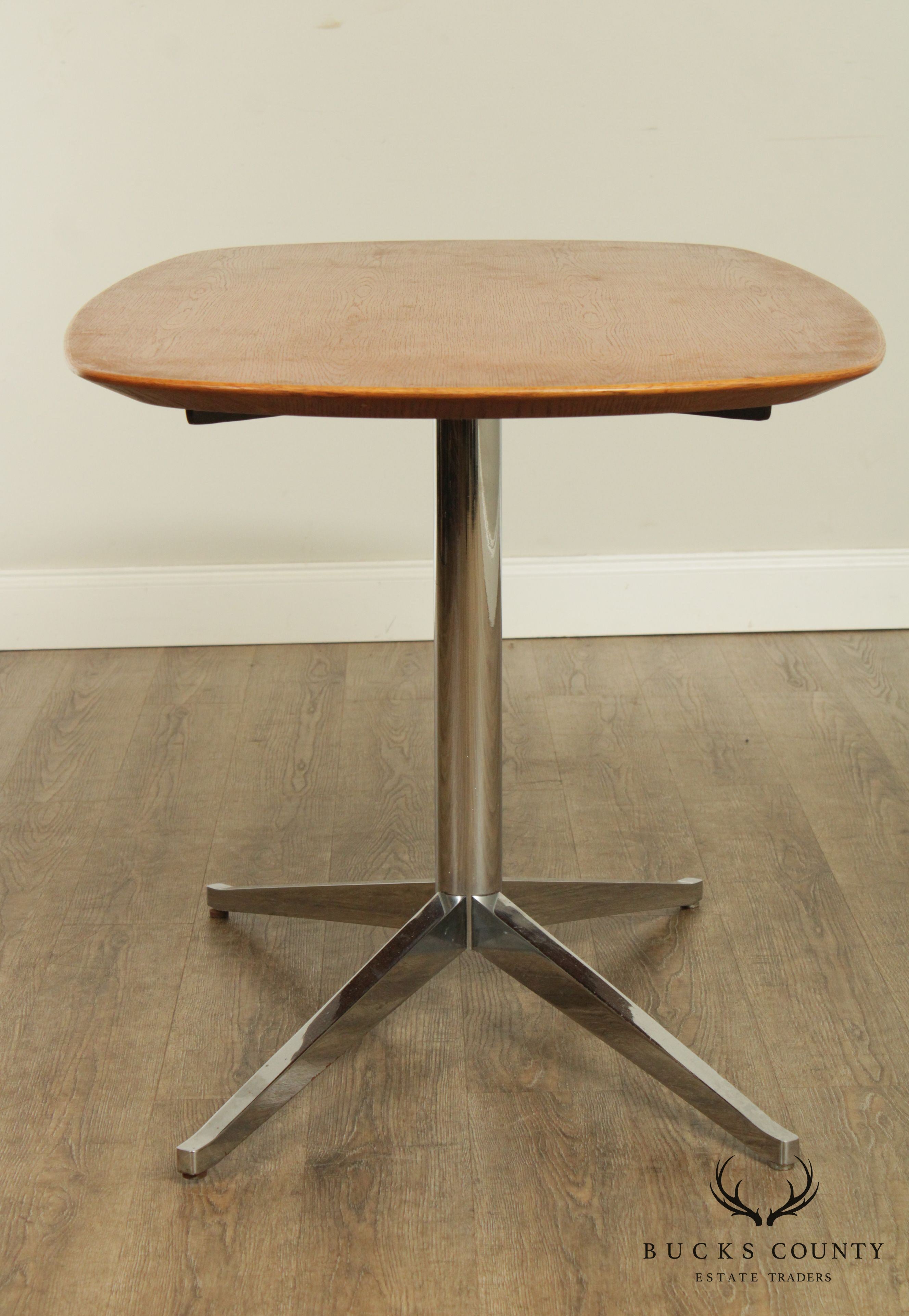 Knoll Oval Walnut and Chrome Table