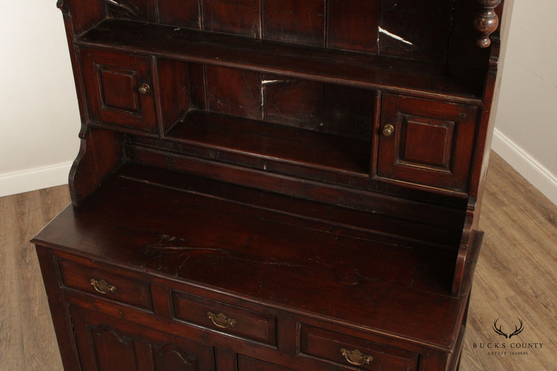 Antique English Oak Plate Cupboard or Hutch
