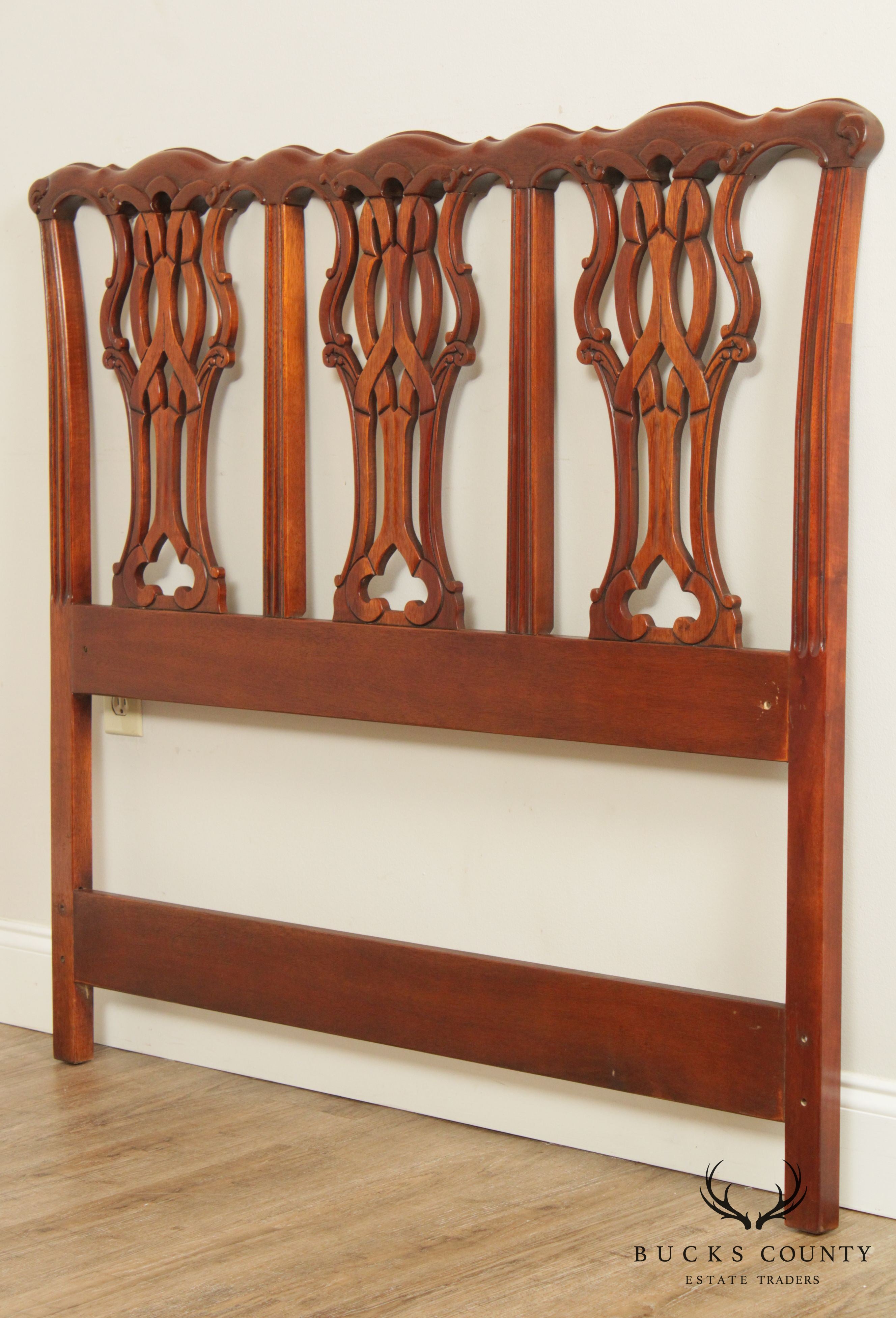 Chippendale Style Carved Mahogany Headboard