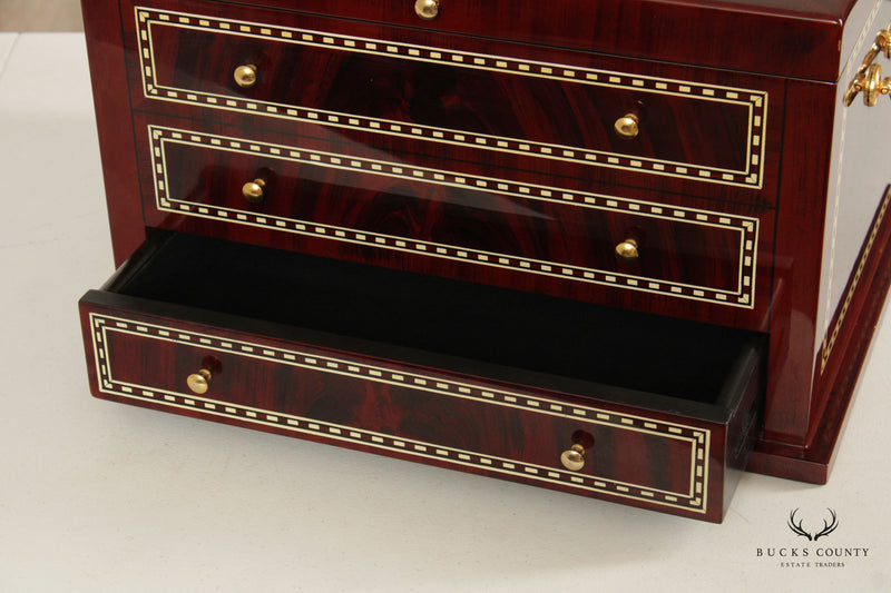 Federal Style Inlaid Rosewood Humidor or Smoking Chest595