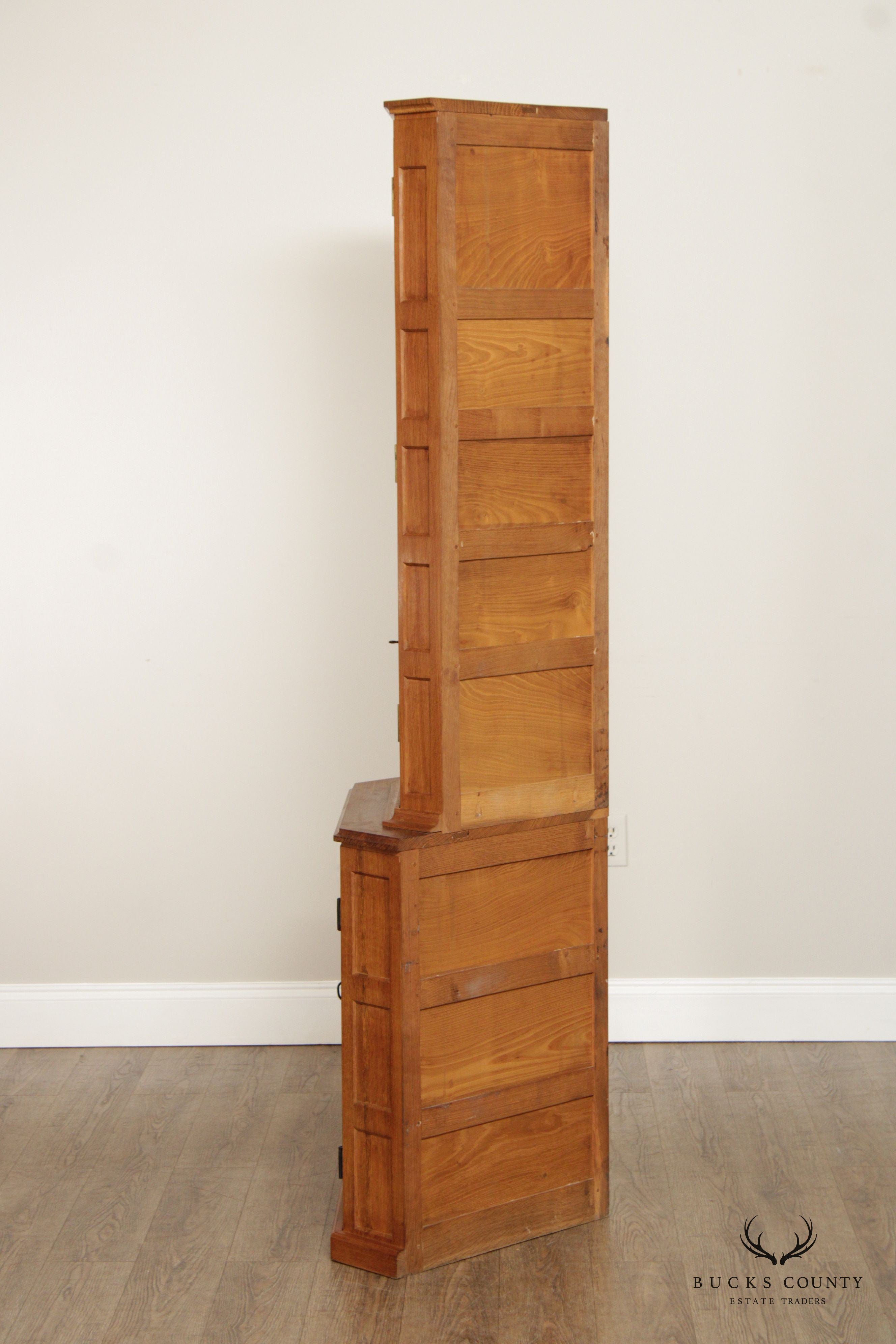 Derek Slater Fishman Arts & Crafts Style Oak Corner Cabinet