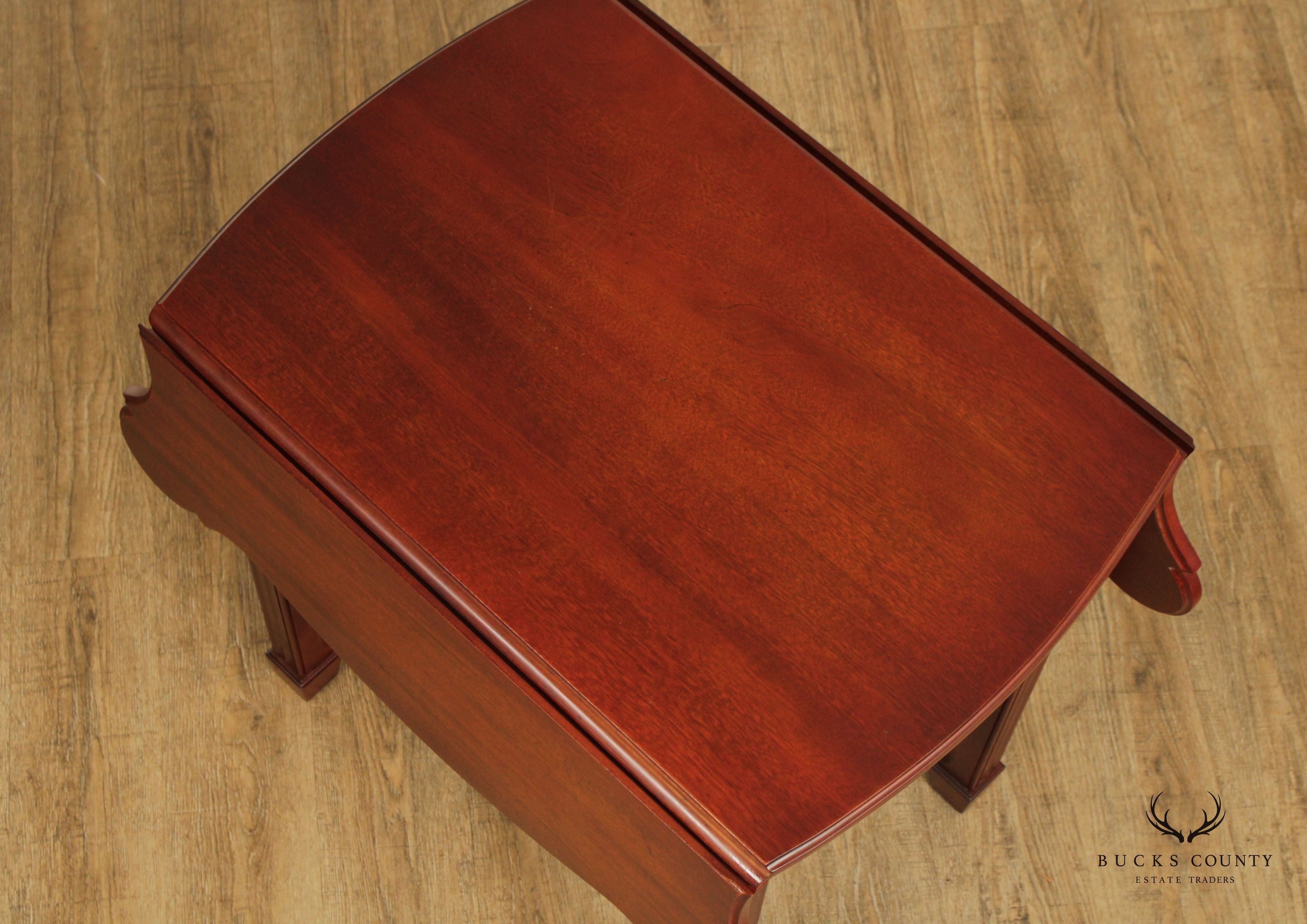 Thomas Borthwick Chippendale Style Pair of Mahogany Pembroke Tables, American Museum Classics