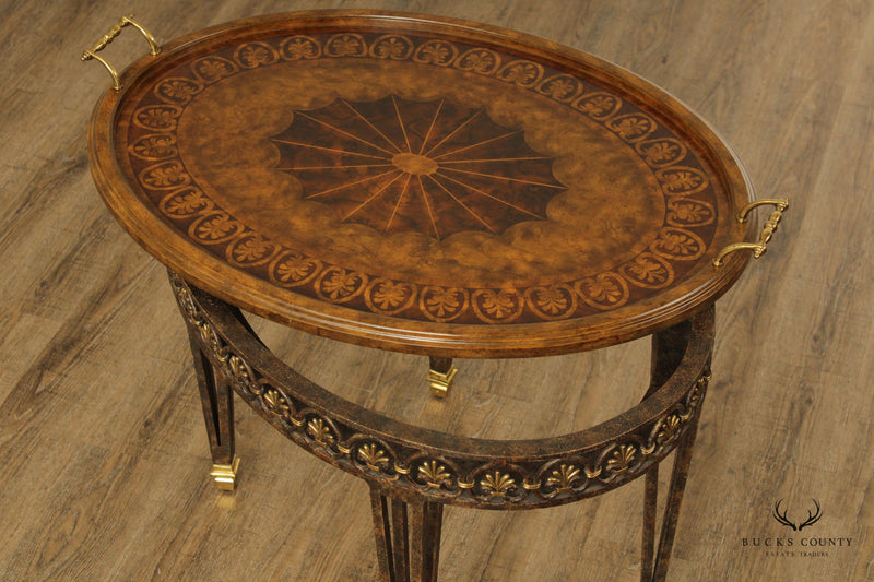 Maitland Smith Regency Style Inlaid Tray Table