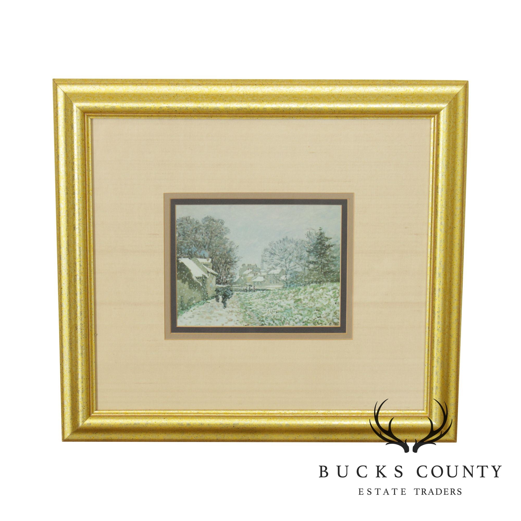 Custom Framed Impressionist Art Print Winter Scene