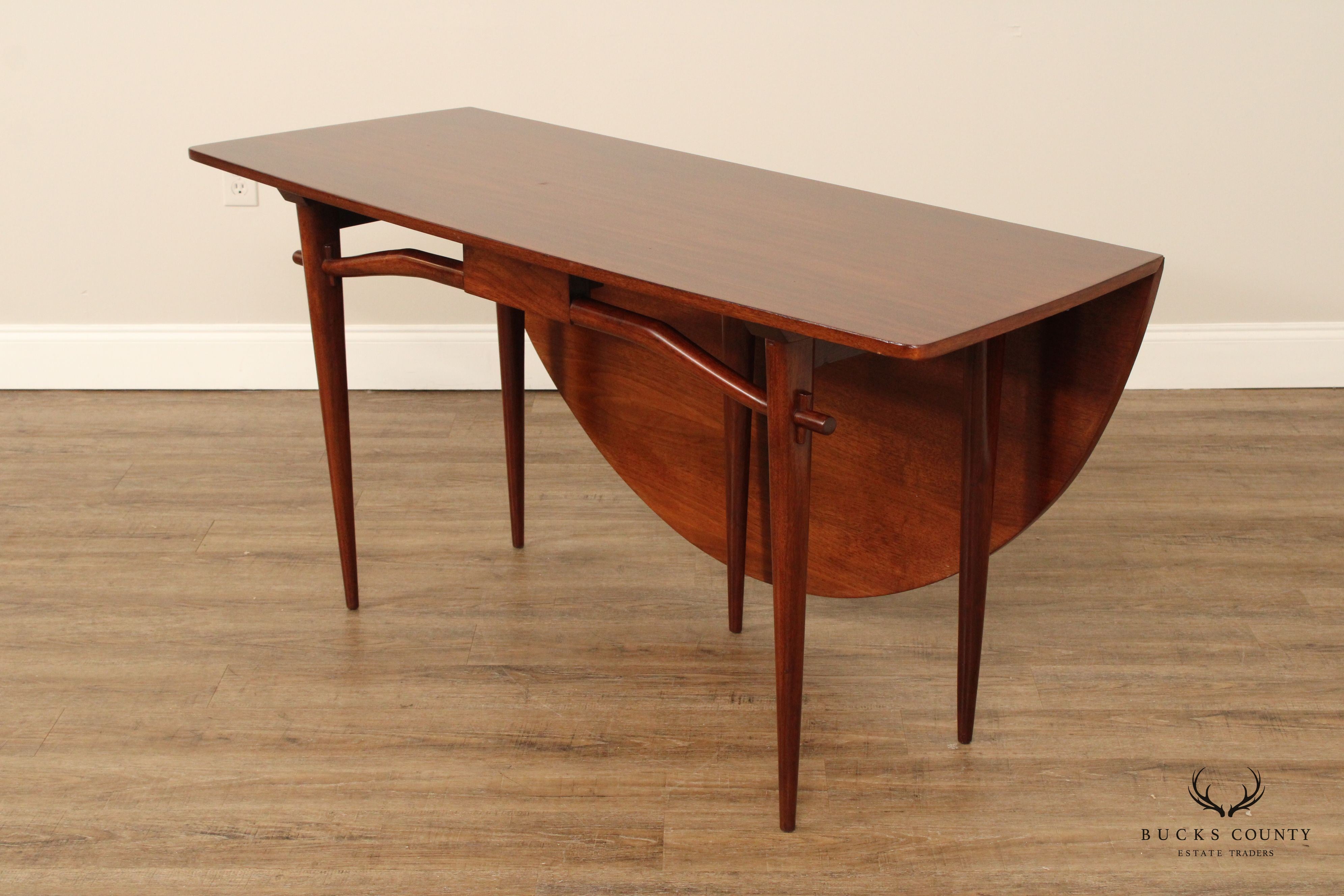 Nakashima for Widdicomb Mid Century Modern Drop-Leaf Walnut Dining Table