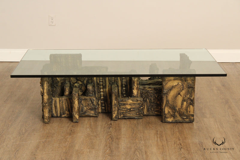 Paul Evans Brutalist Style 'PE 131' Bronzed Coffee Table