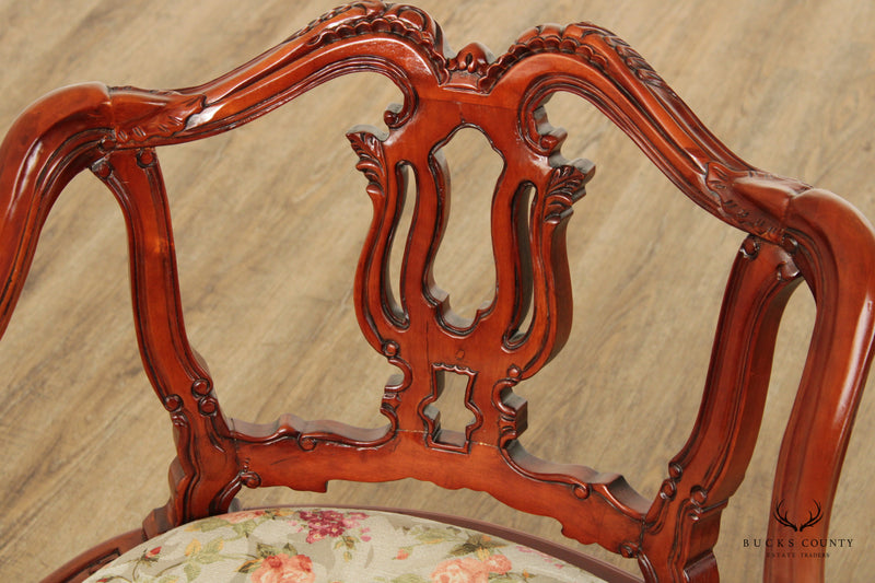 Italian Rococo Style Carved Frame Armchair