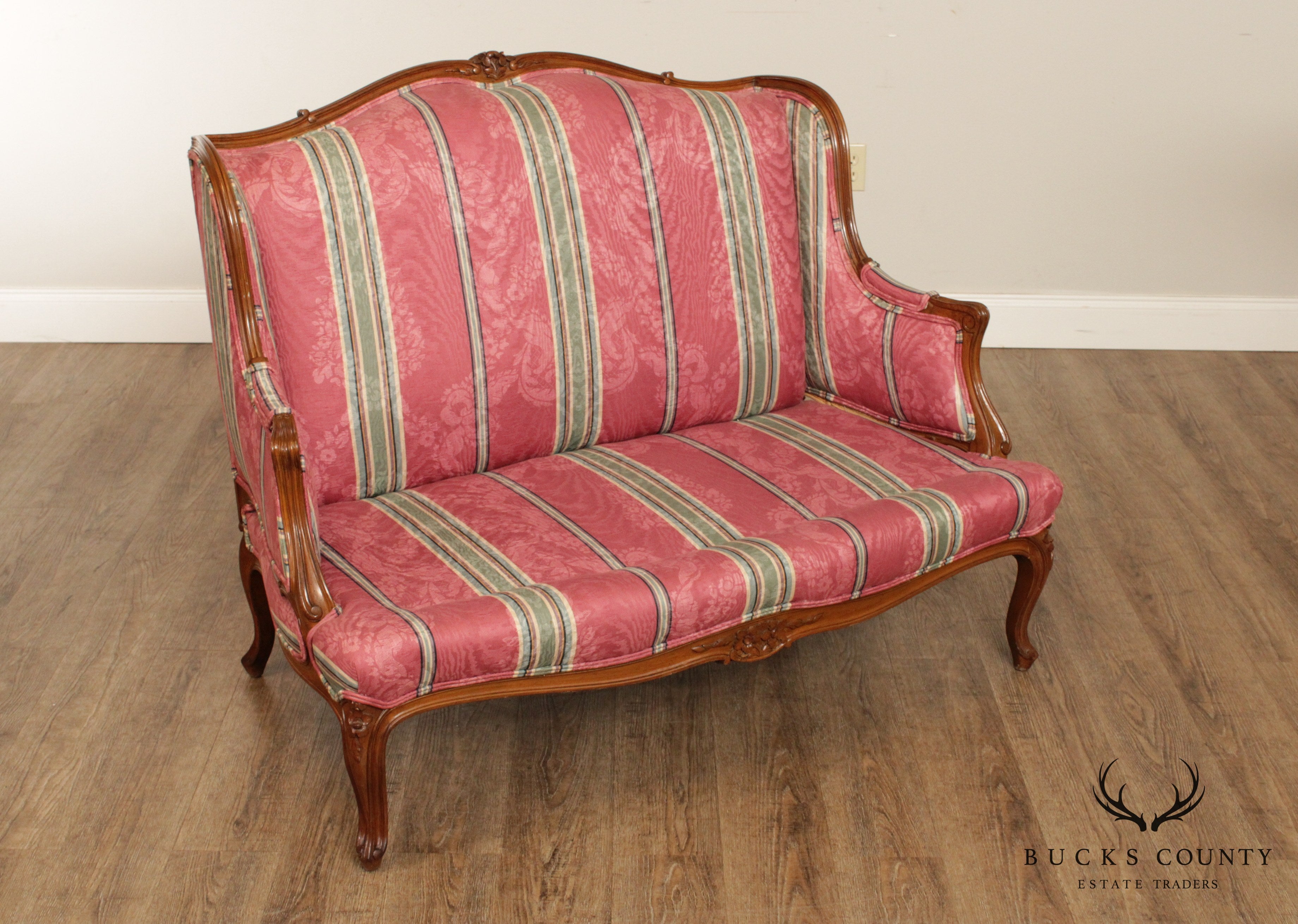 French Louis XV Style Vintage Custom Upholstered Loveseat