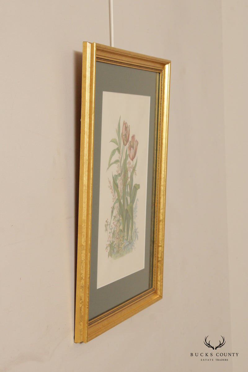 Vintage Tulip Botanical Lithograph Print Signed 'H. Ryan'