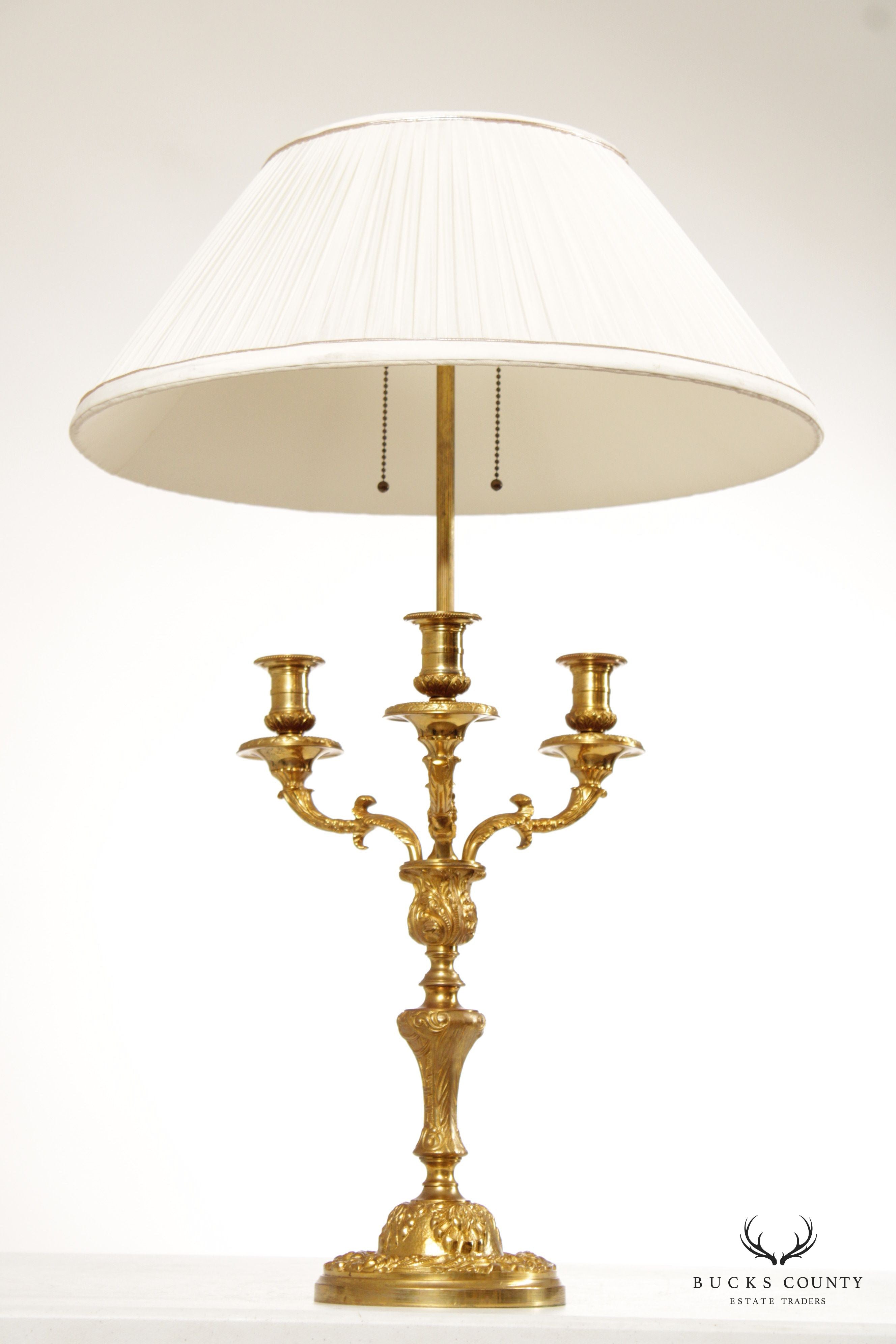 Quality French Louis XV Style Bronze Bouillotte Lamp