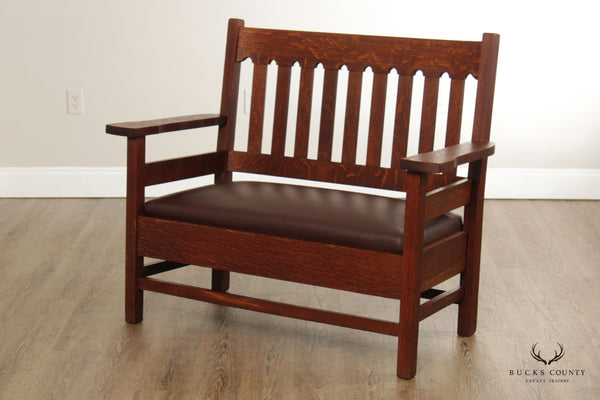 Arts and Crafts Mission Oak Settee