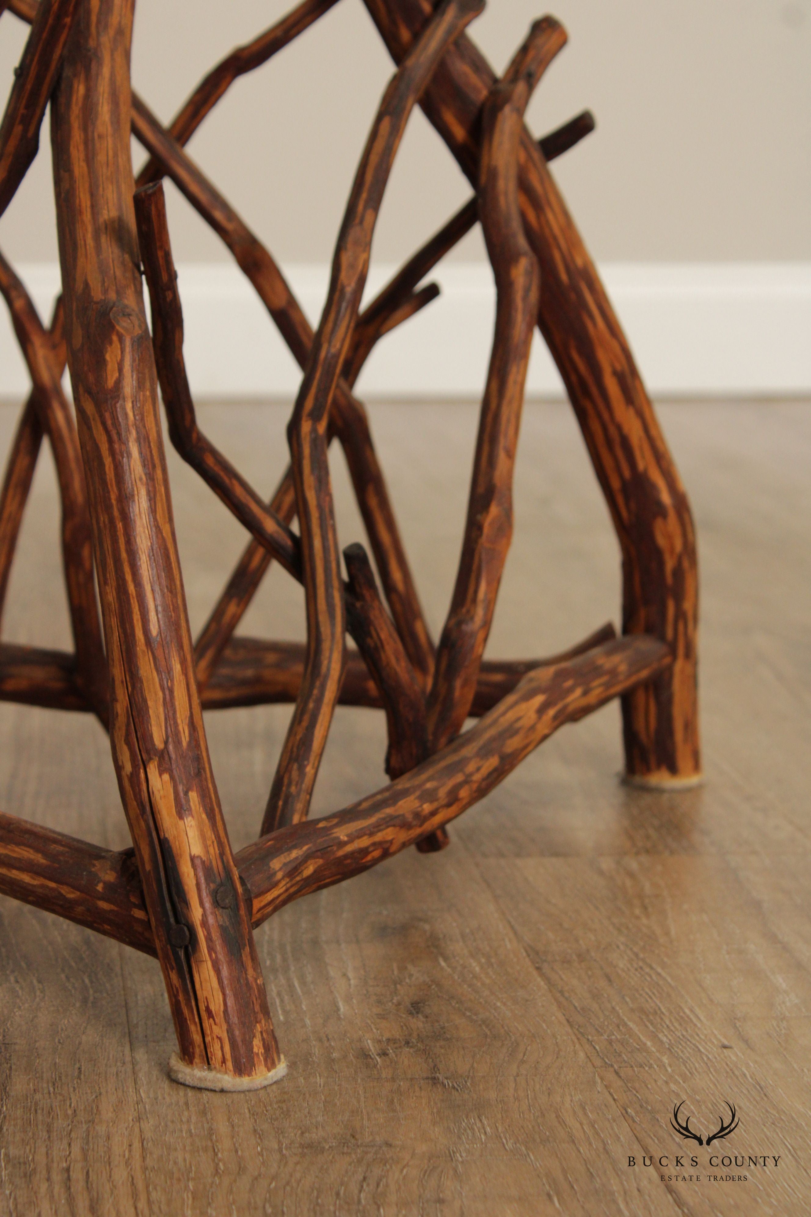 Vintage Adirondack Style Twig Side Table