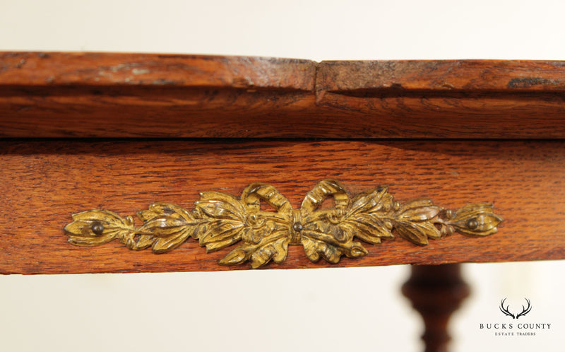 Victorian Antique Oak Carved Side table