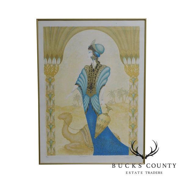 Framed Color Lithograph "Rachele" Limited Edition # 98/250 In the Manner of Erté