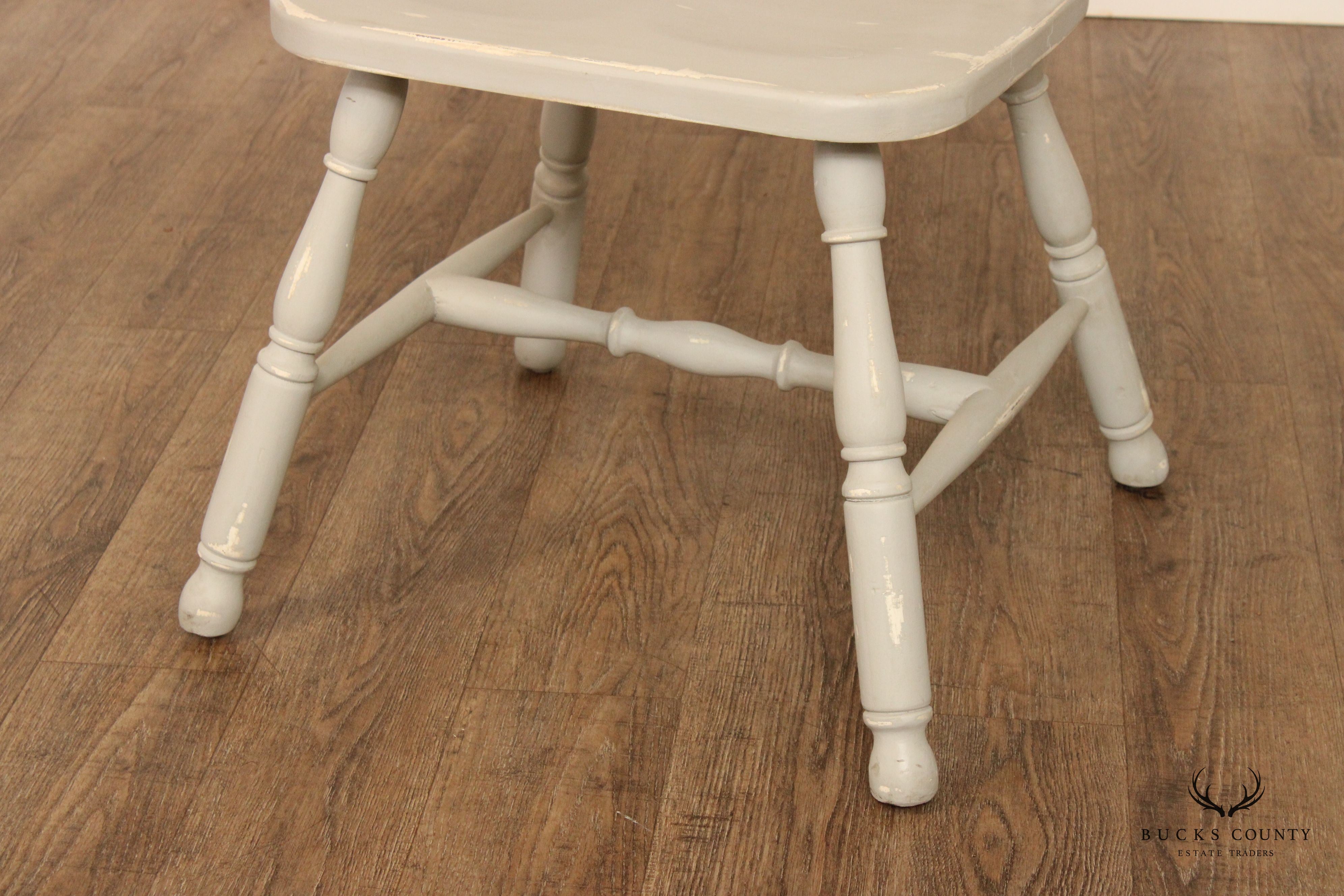 Distress Painted Set Of Four Windsor Dining Chairs