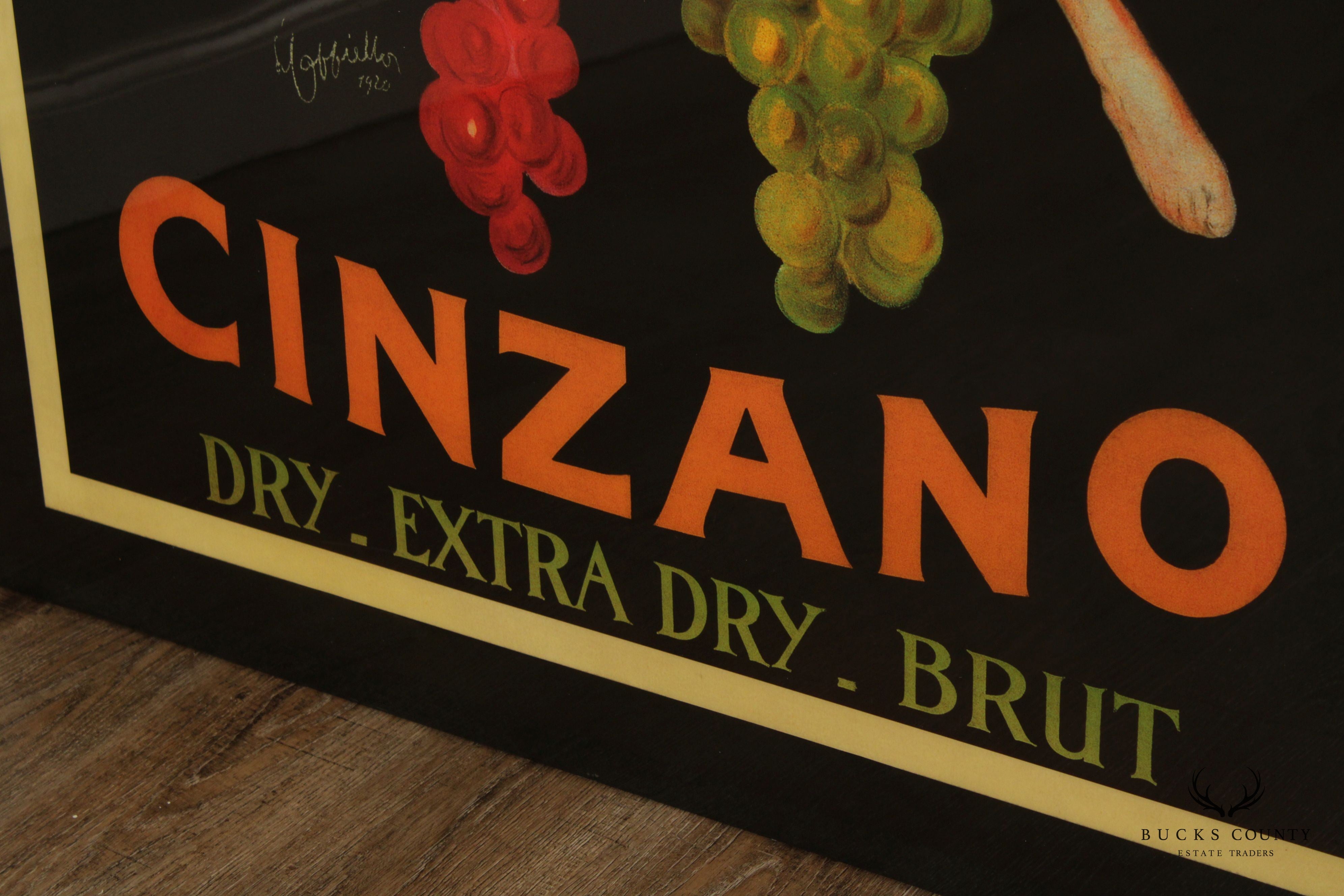 Art Deco Style 'Cinzano' Decorative Advertisement Wall Panel