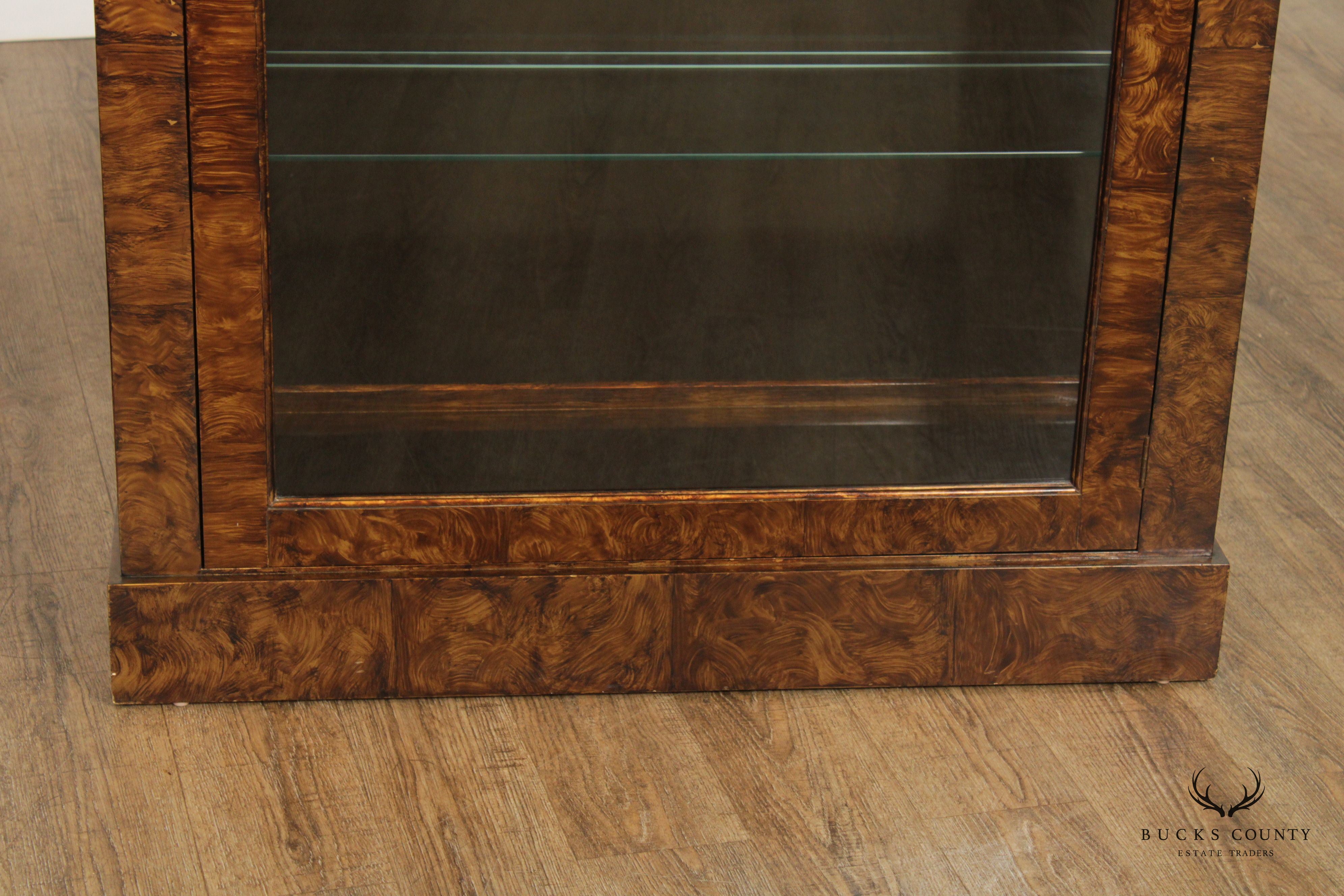 Grain Painted Illuminated Display Cabinet