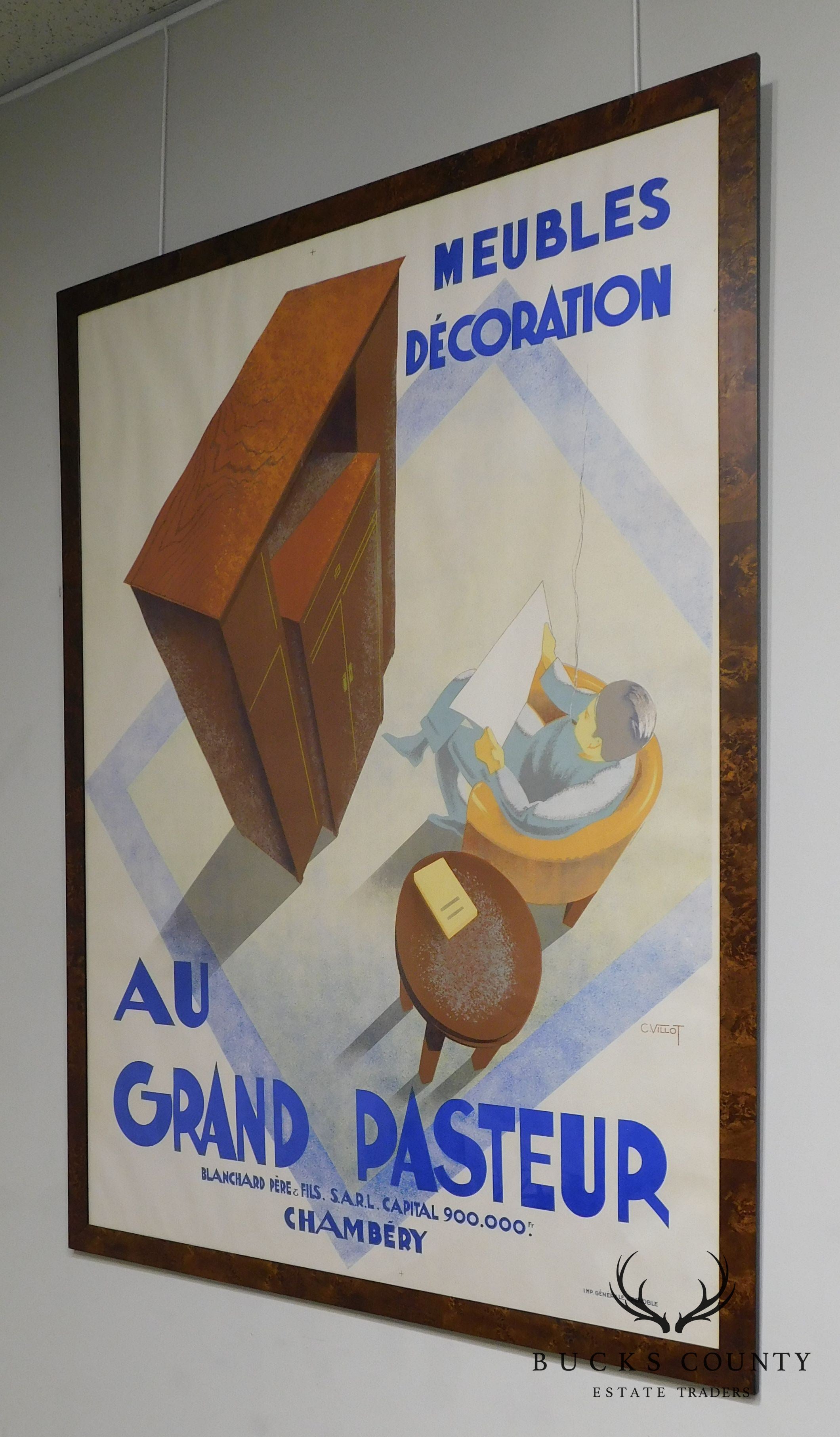 C. Villot "Au Grand Pasteur Neubles Decoration Chamberg" Giclee Poster