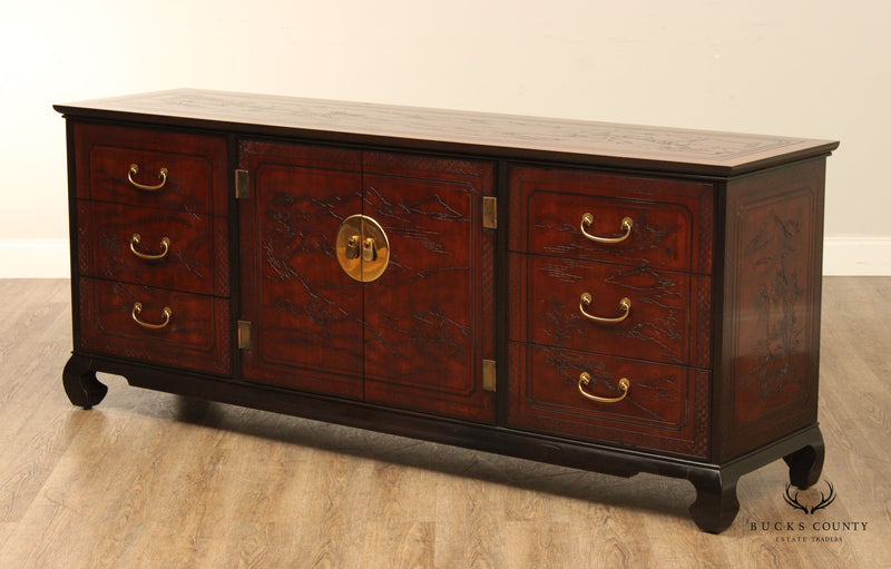 Drexel Heritage Chinoiserie Carved 'Connoisseur' Chest of Drawers