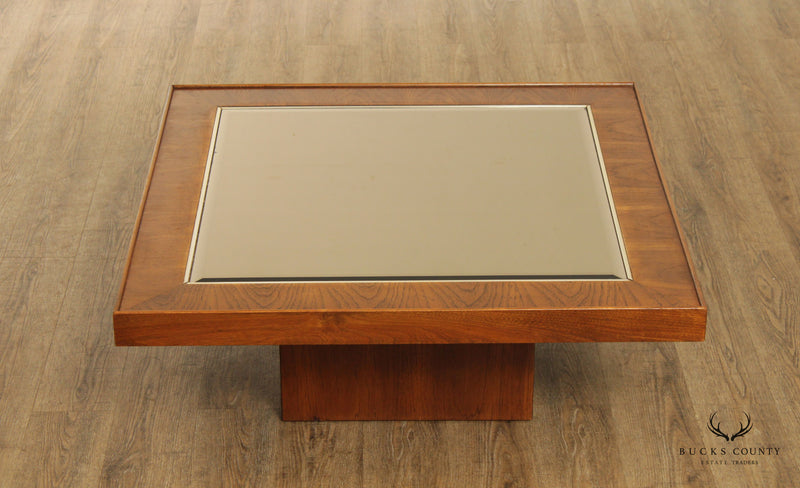 Mid Century Modern Square Mirror Top Coffee Table