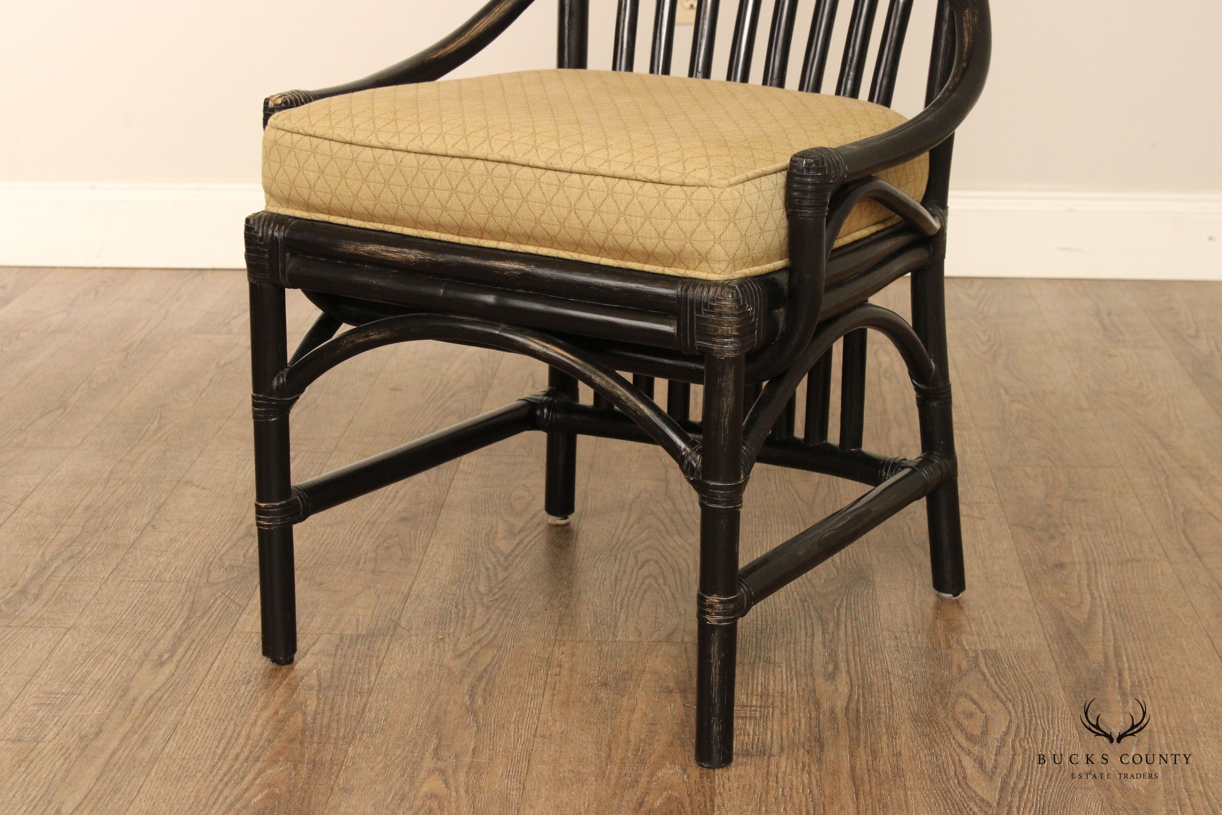 David Francis Set Four Rattan Dining Chairs