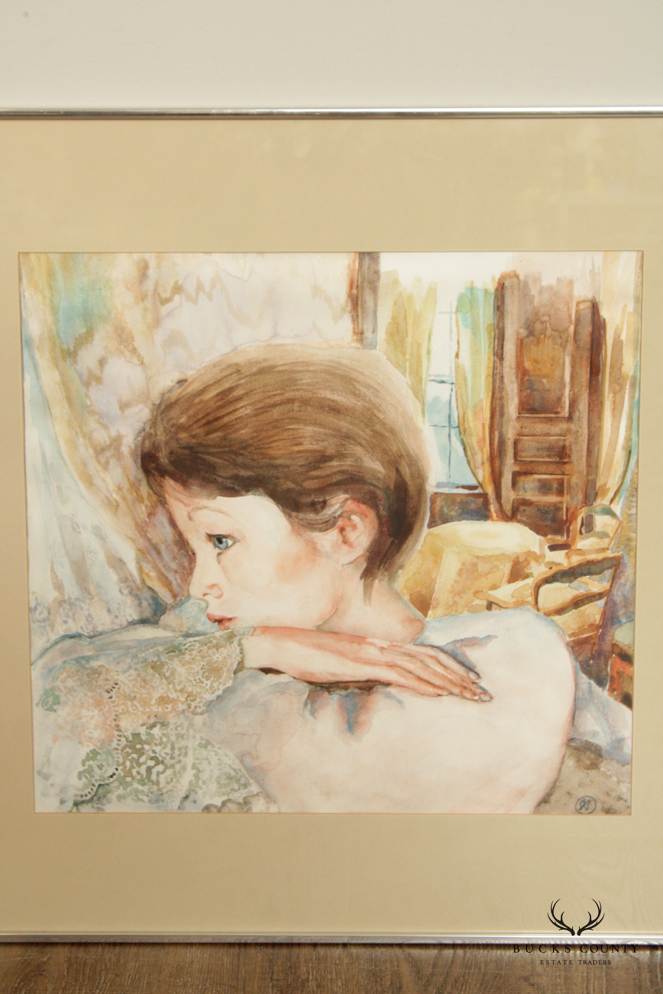 Joyce Nuttall 'Day Dreamer' Watercolor Painting