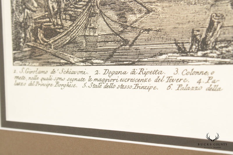 Italian 'Veduta del Porto di Ripetta' Lithograph, After Giovanni Battista Piranesi