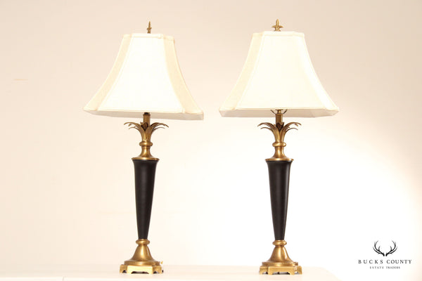 Art Deco Style Pair of Brass Pair of Lamps