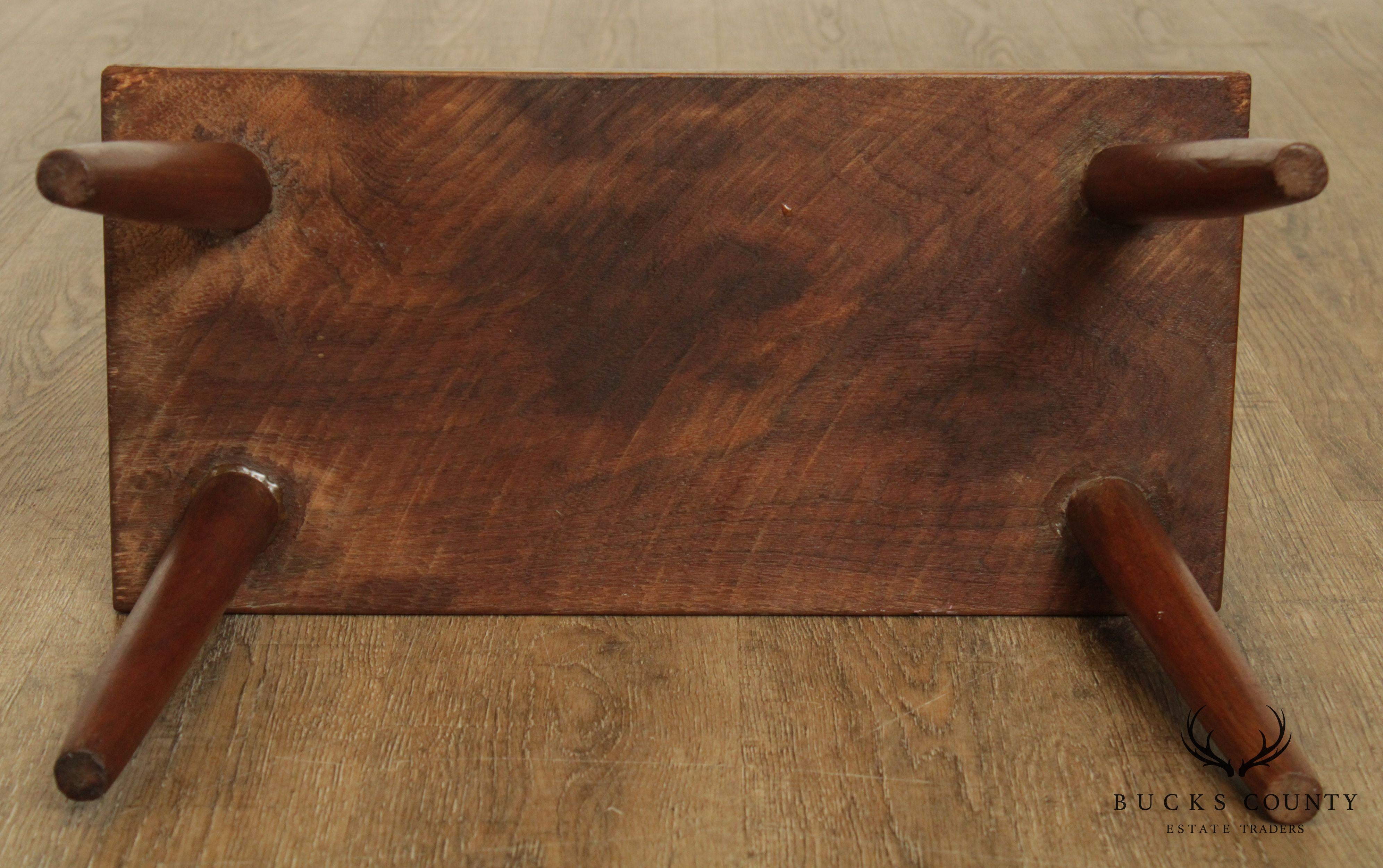 Studio Crafted Mid Century Walnut Small Stool