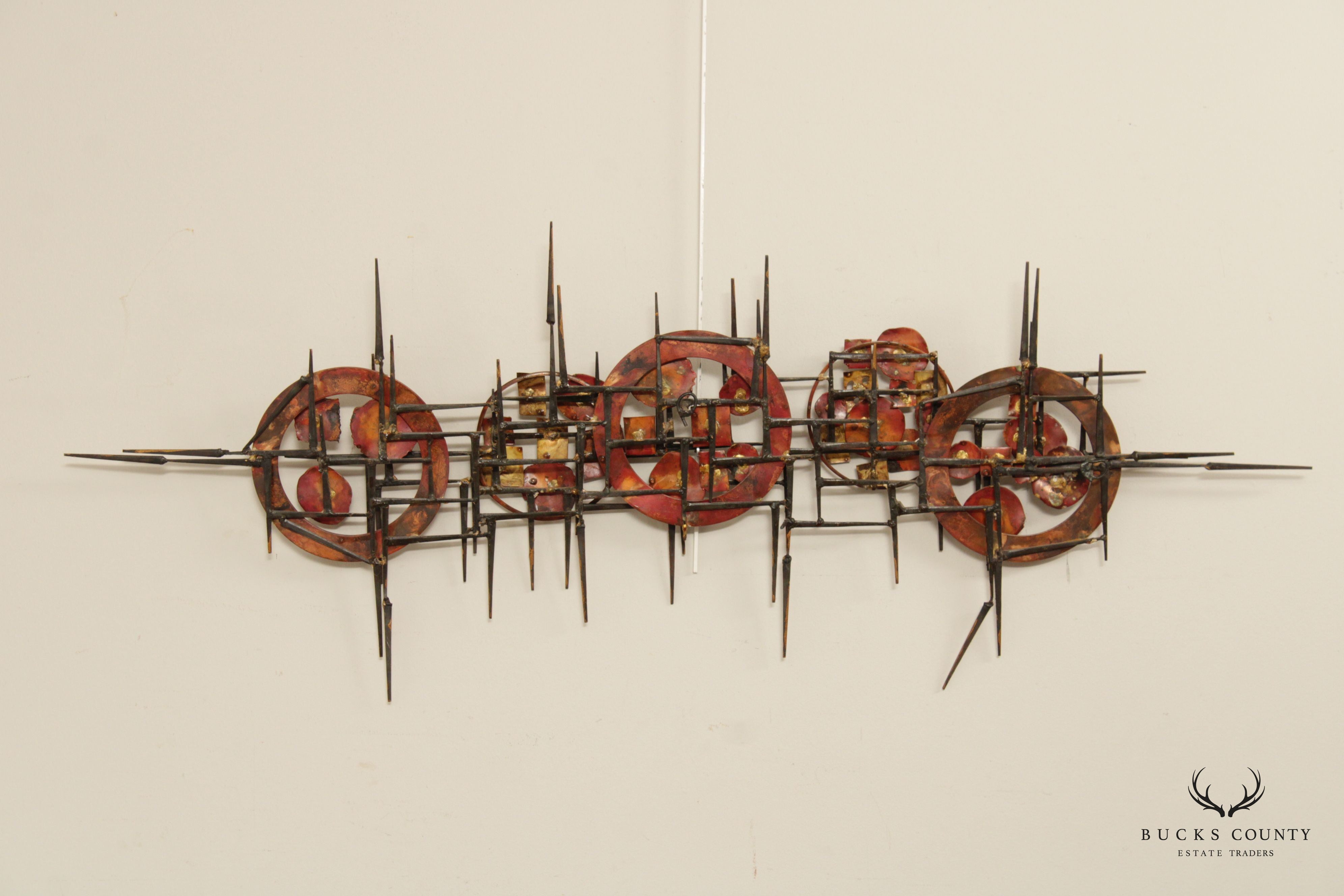 Mid Century Modern Brutalist Metal Wall Sculpture