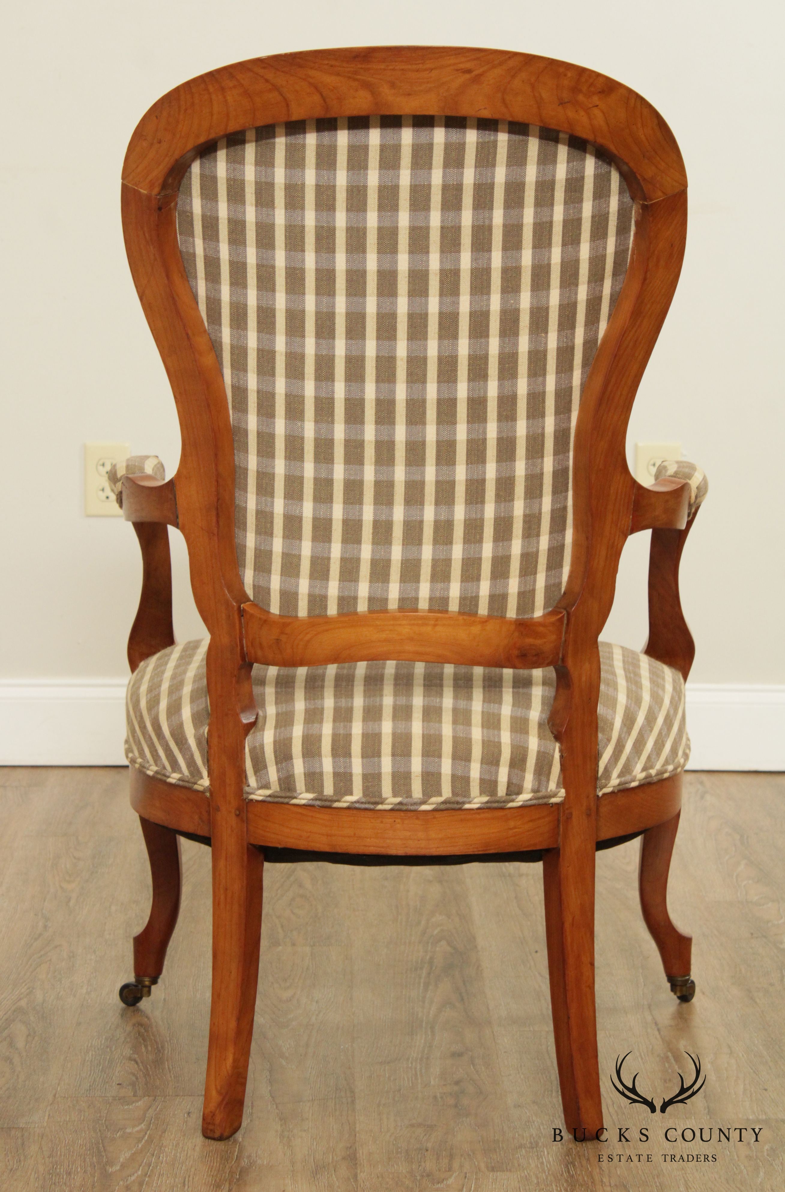 Antique Italian Walnut Spoon Back Armchair