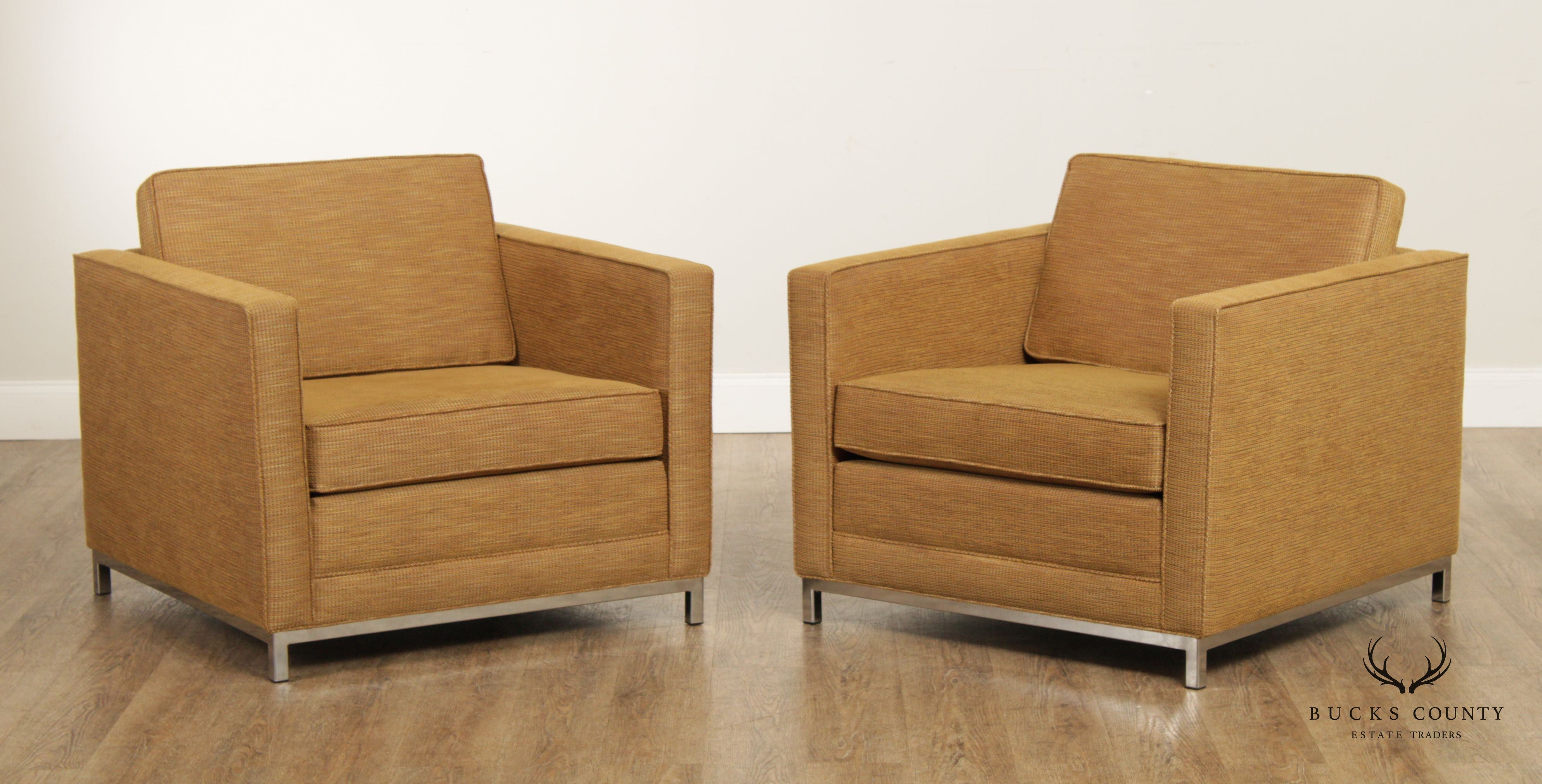 Teknion Modernist Style Pair 'Tux' Lounge Armchairs