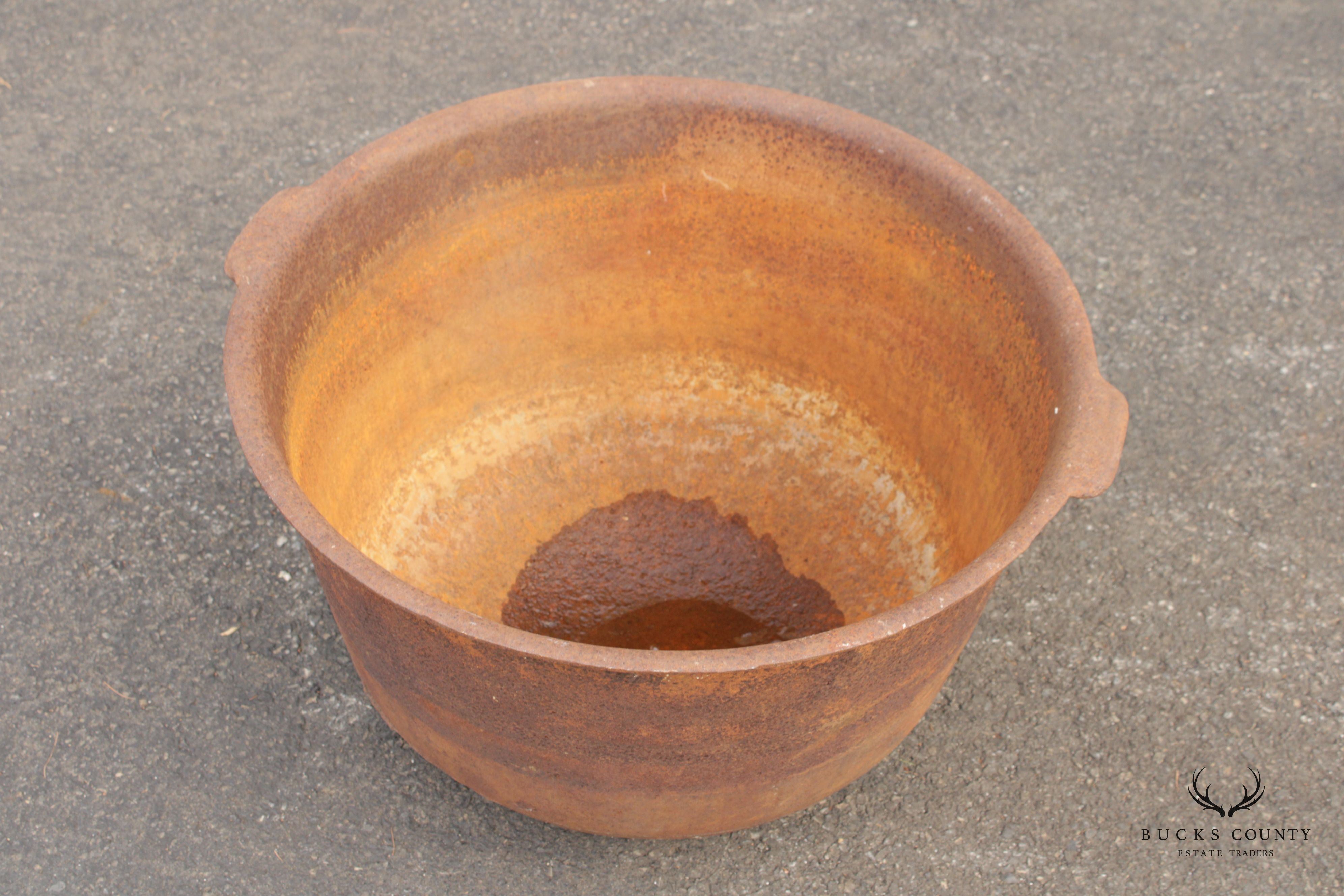 Antique Rustic Large Cast Iron Cauldron