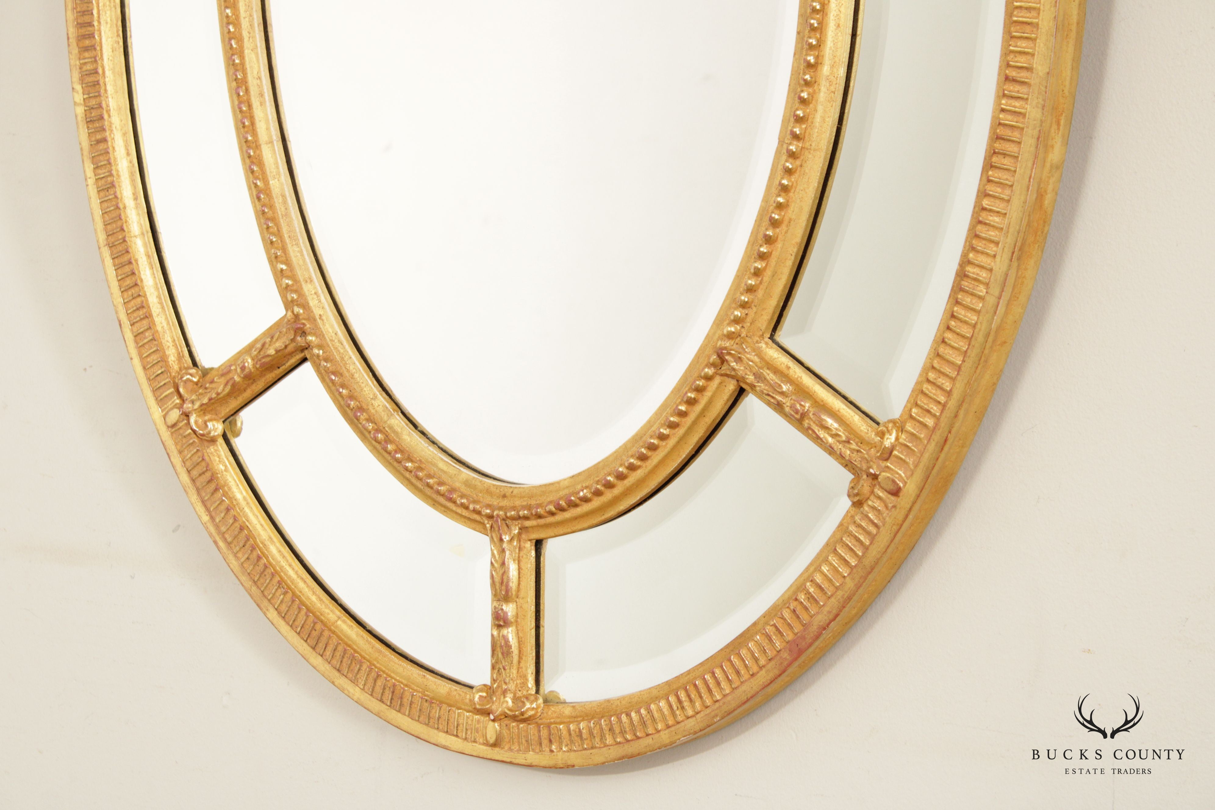 Friedman Brothers Adams Style Oval Gilt Wall Mirror