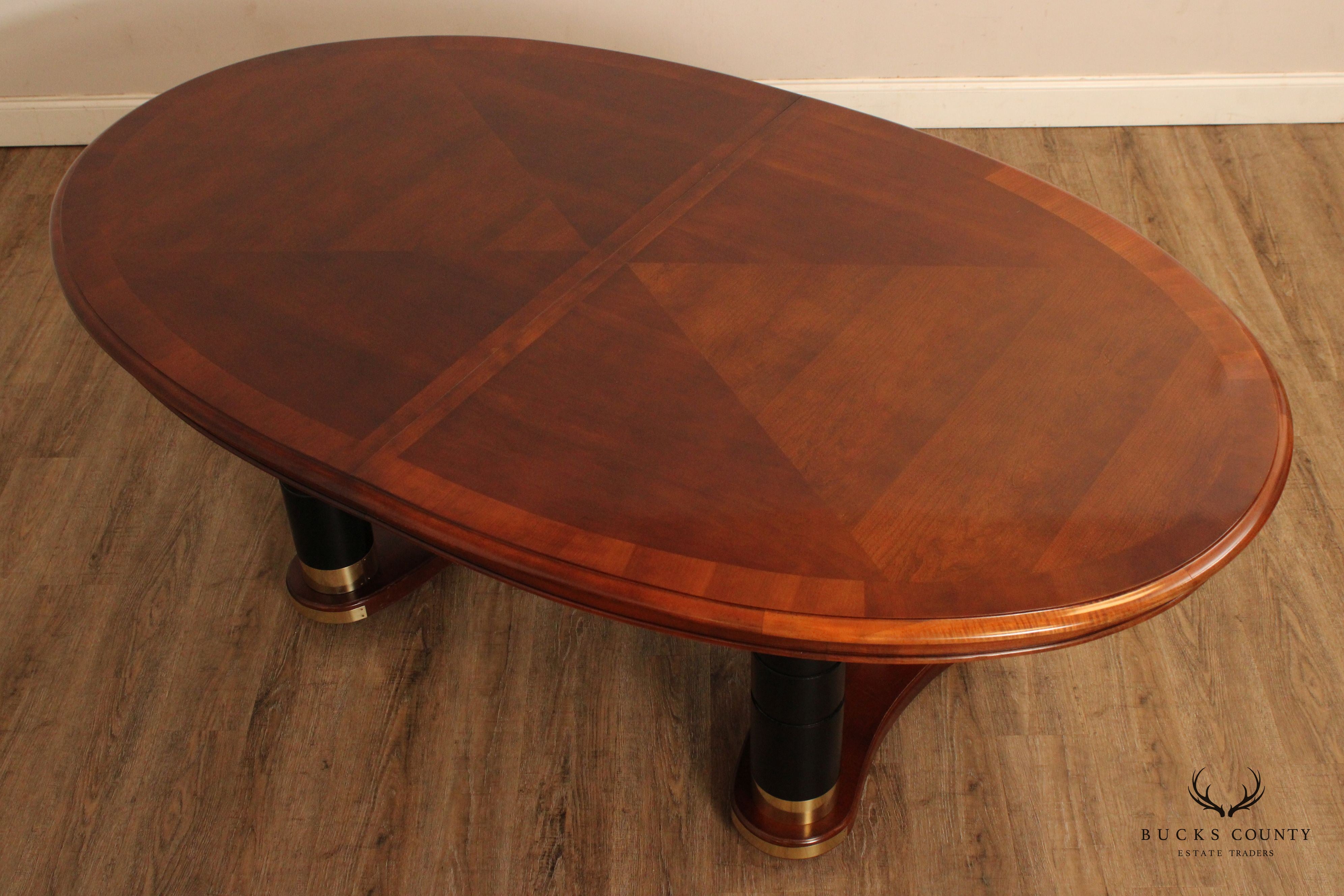 Stanley Empire Style Extendable Oval Cherry Dining Table