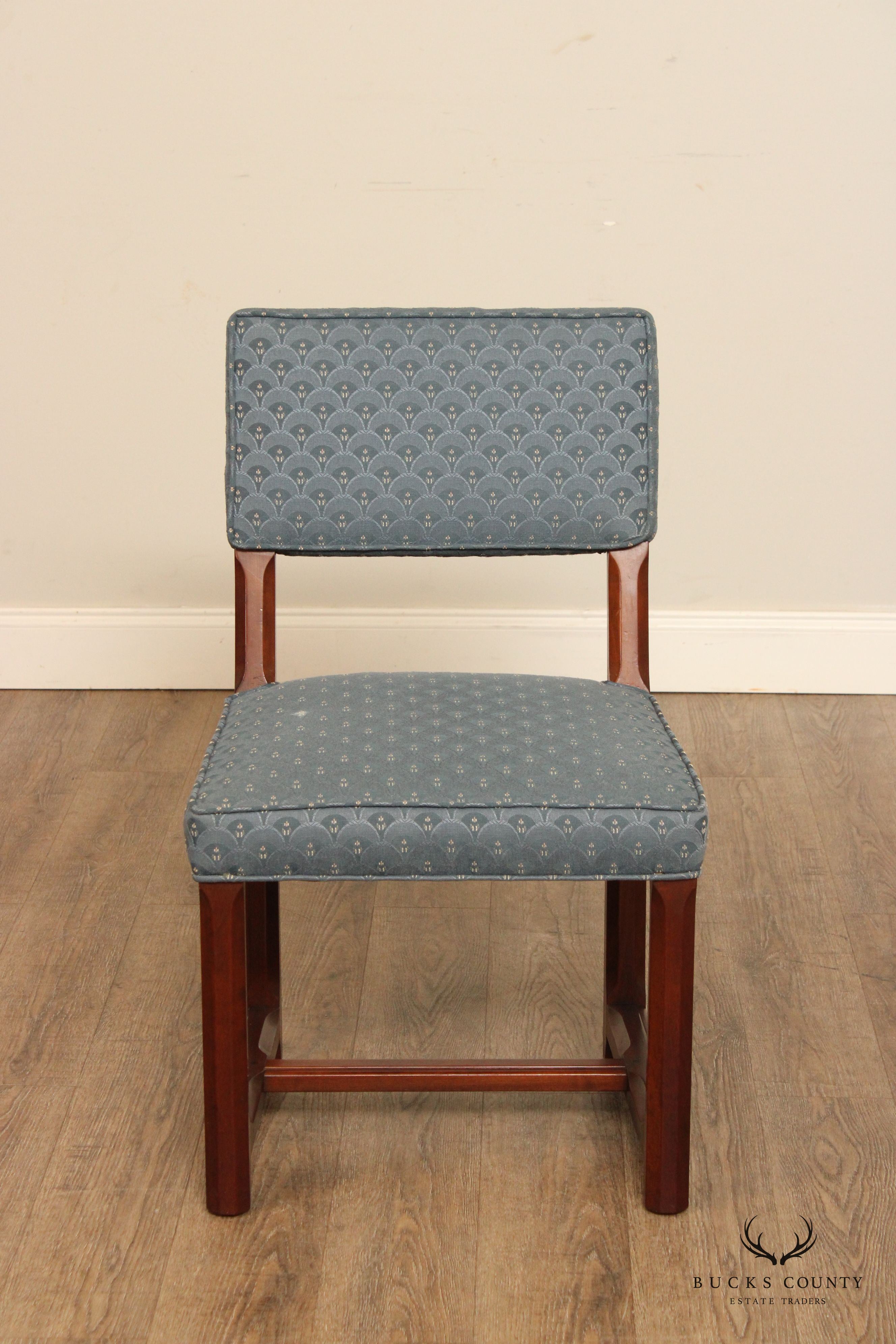 Kittinger Vintage Walnut  Custom Upholstered Vanity Side Chair