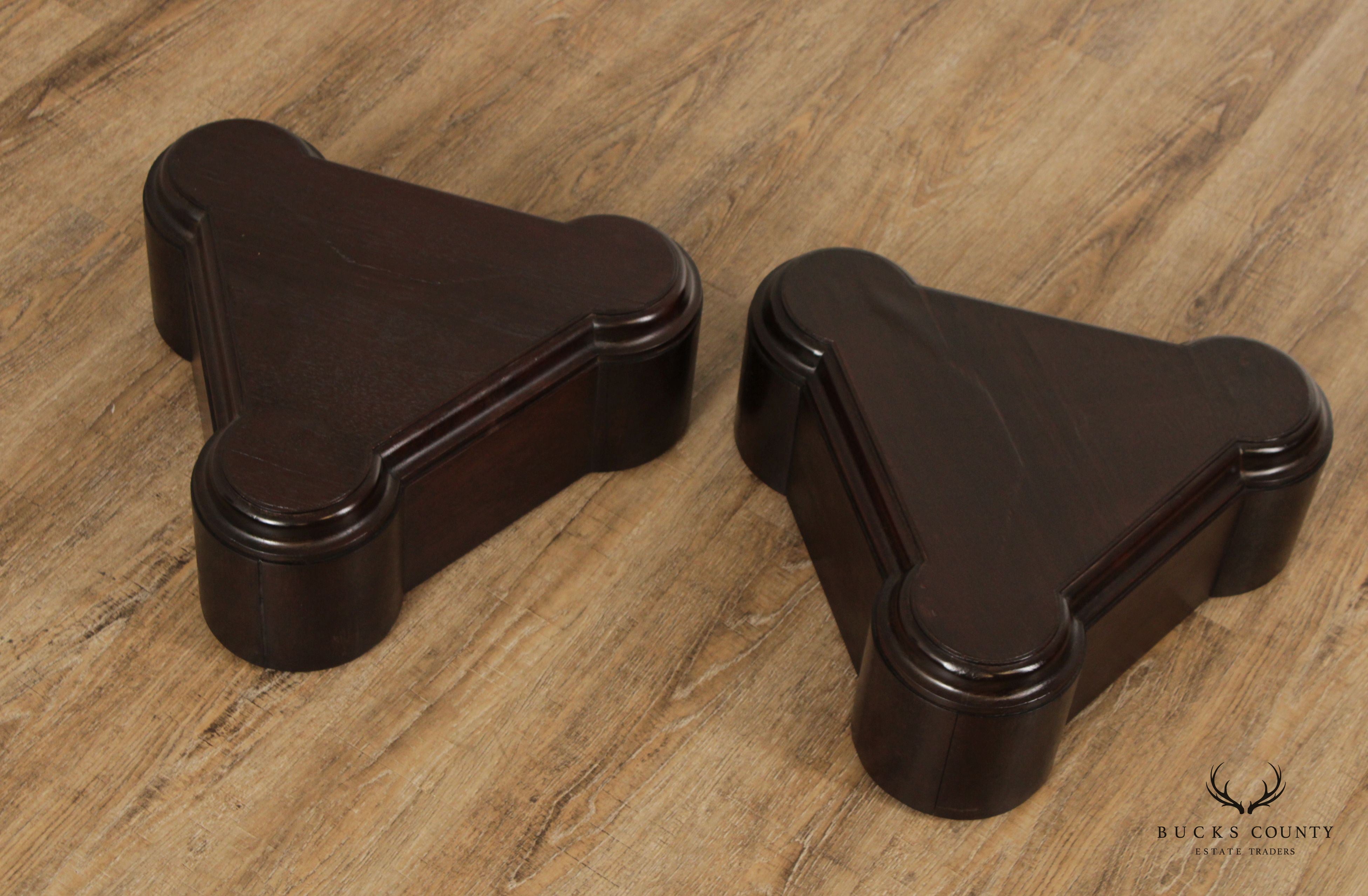 Victorian Antique Pair Walnut Torchiere Pedestal Bases