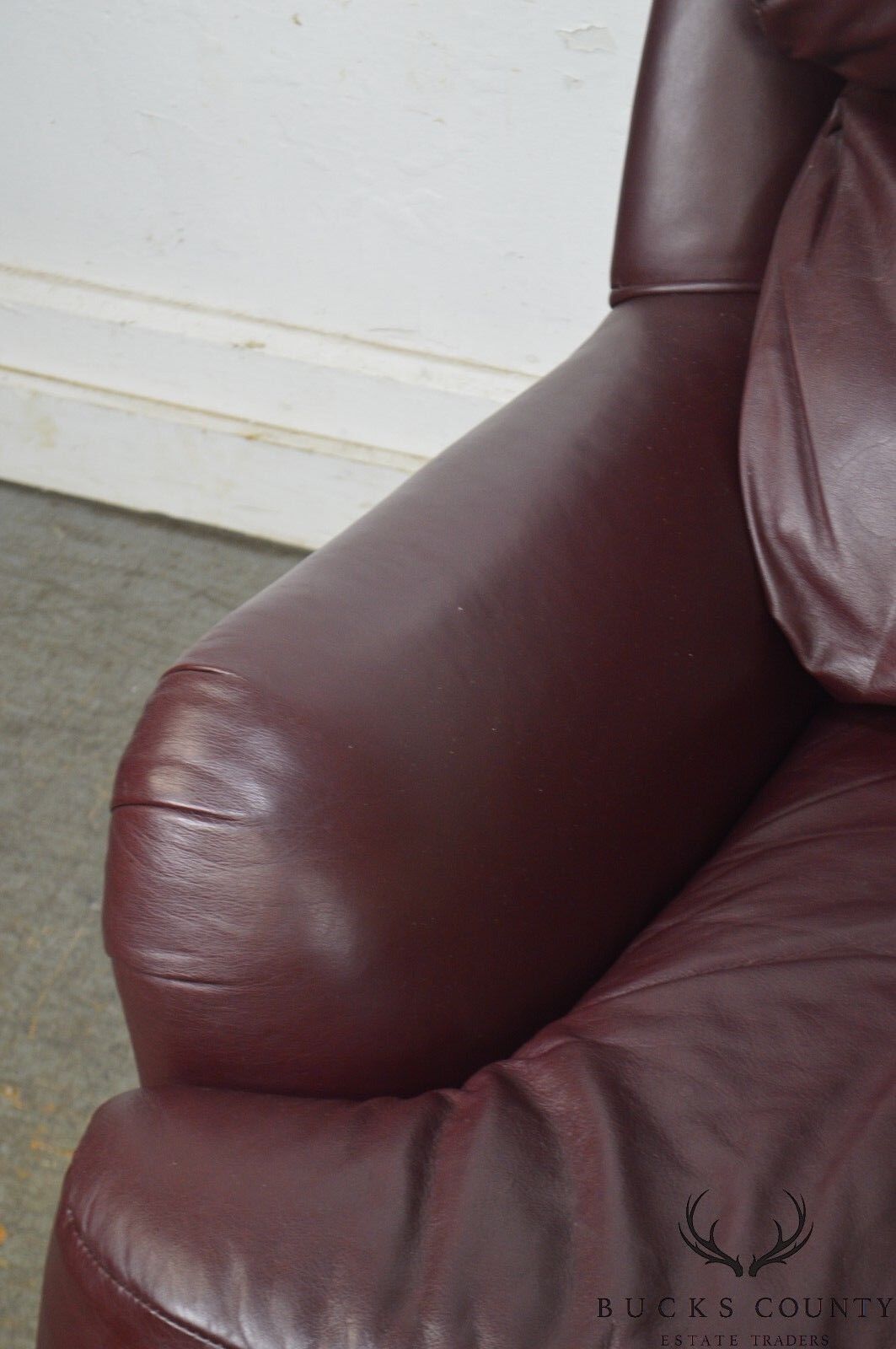 Classic Quality Leather Plum Sofa