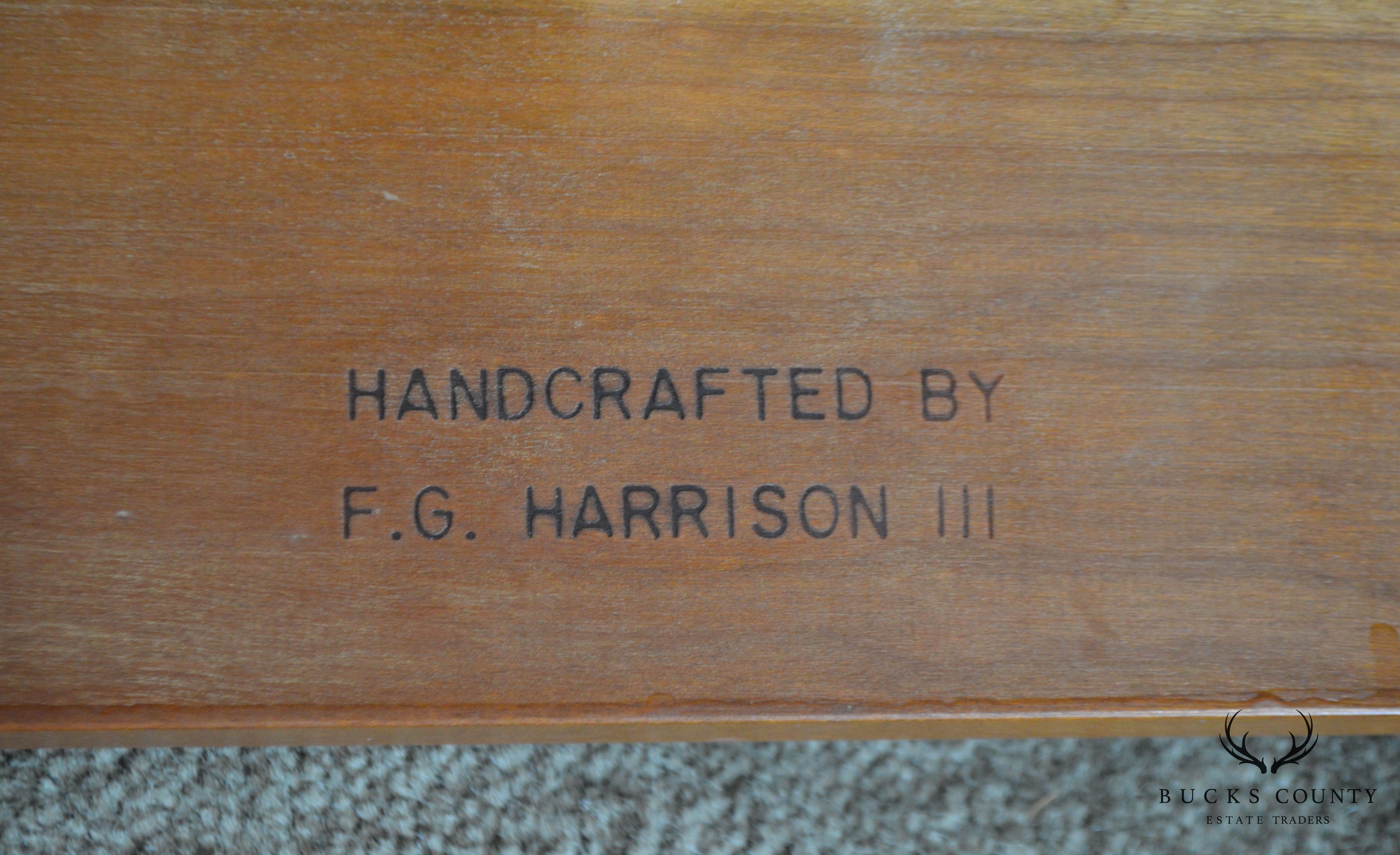 Hand Crafted Solid Cherry Wood Checkerboard Top Game Table by F. G. Harrison III