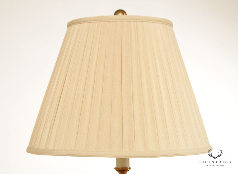 Neoclassical Marble Column Table Lamp with Shade