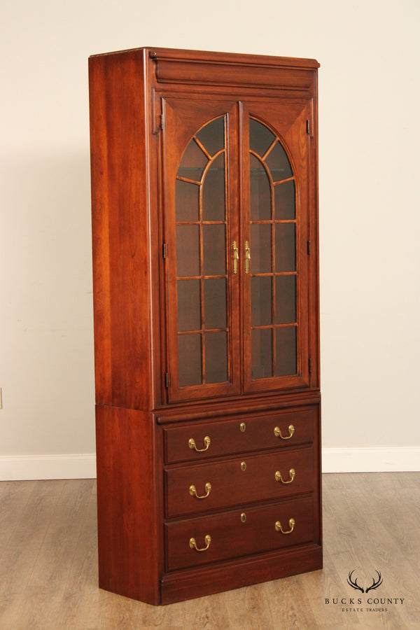 Harden Chippendale Style Cherry Illuminated Bookcase Display Cabinet