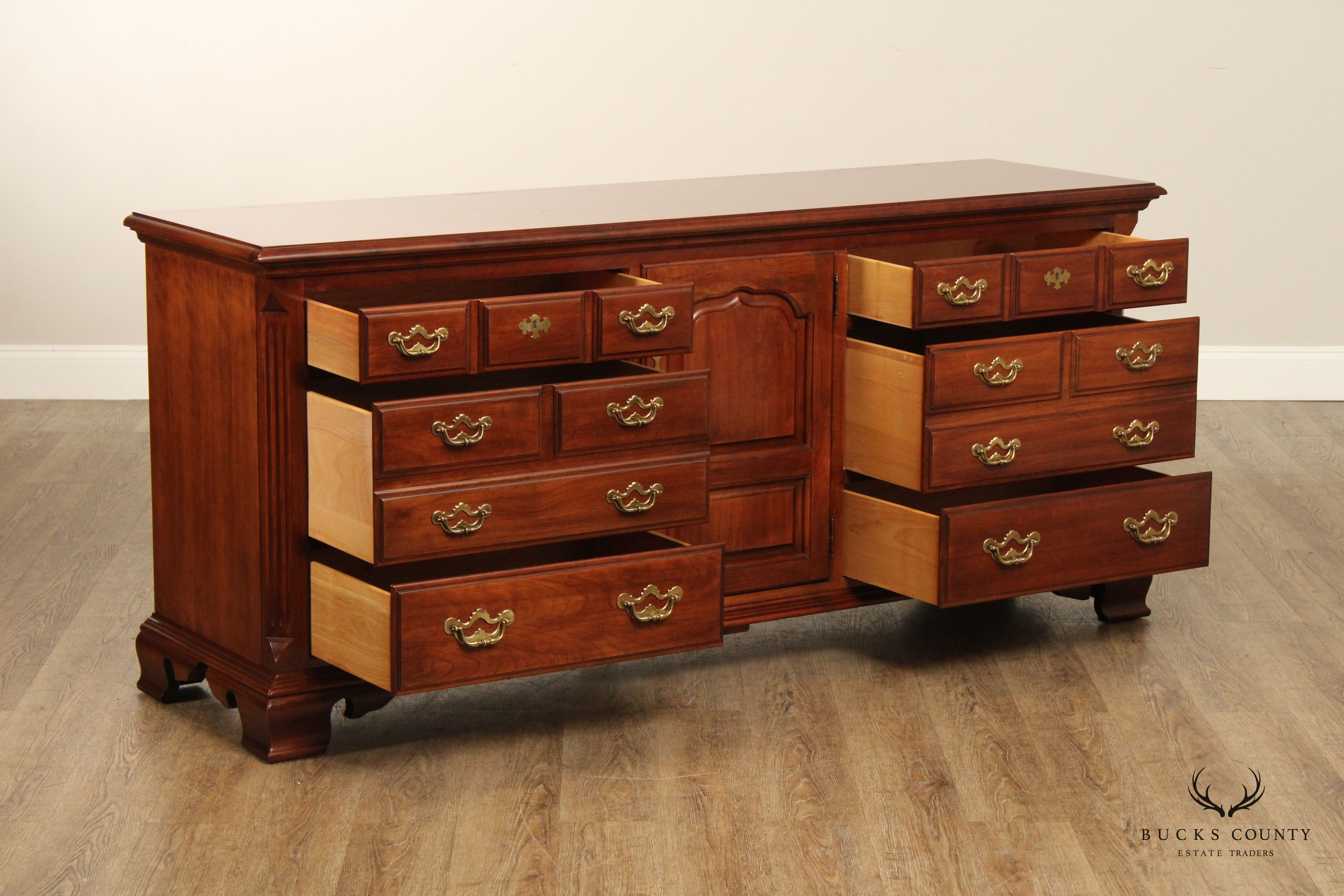 Thomasville Chippendale Style Cherry Triple Chest