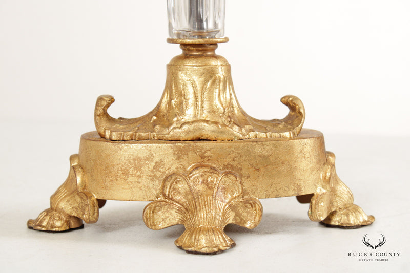 Frederick Cooper Gilt Metal and Crystal Table Lamp