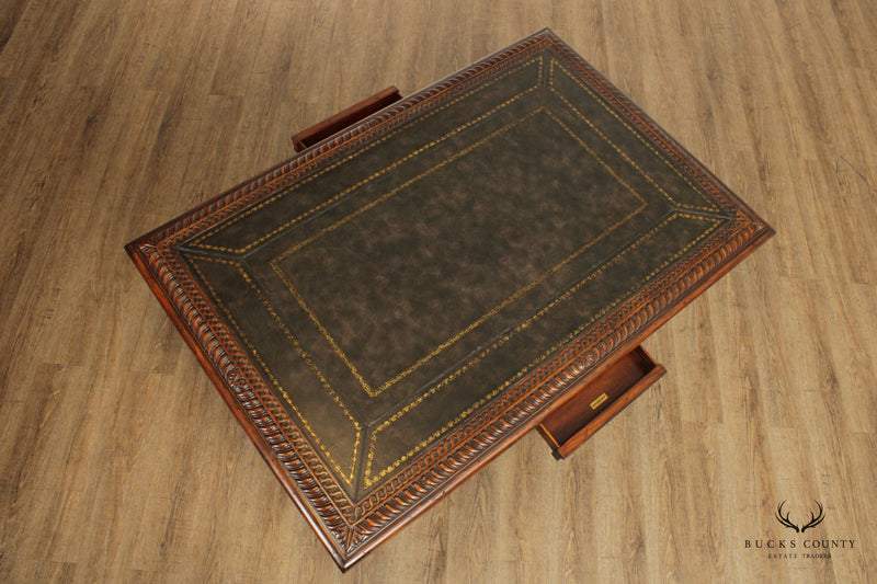 Maitland Smith Renaissance Style Leather Top Coffee Table