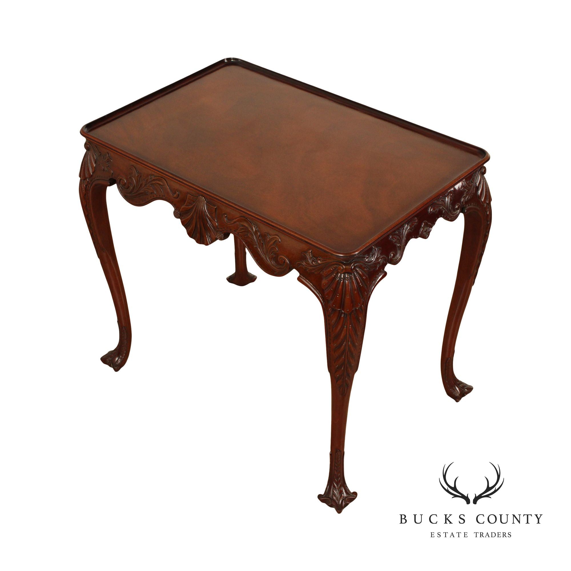 Kindel Irish Georgian Society Carved Mahogany Tea Table