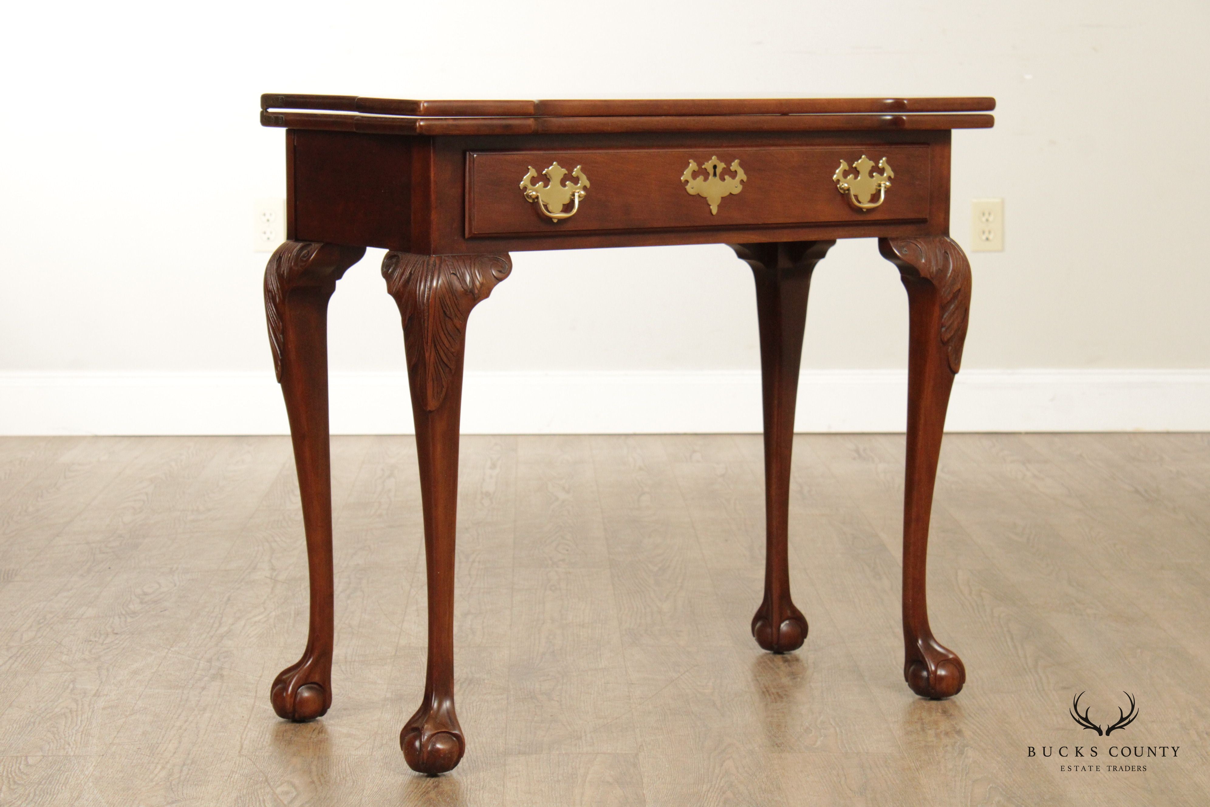 Statton Chippendale Style Cherry Flip Top Game Table