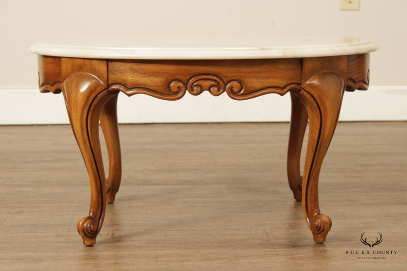 Weiman Vintage French Provincial Style Marble Top Coffee Table