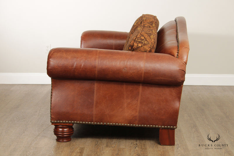 Lillian August Rustic Style Leather Sofa