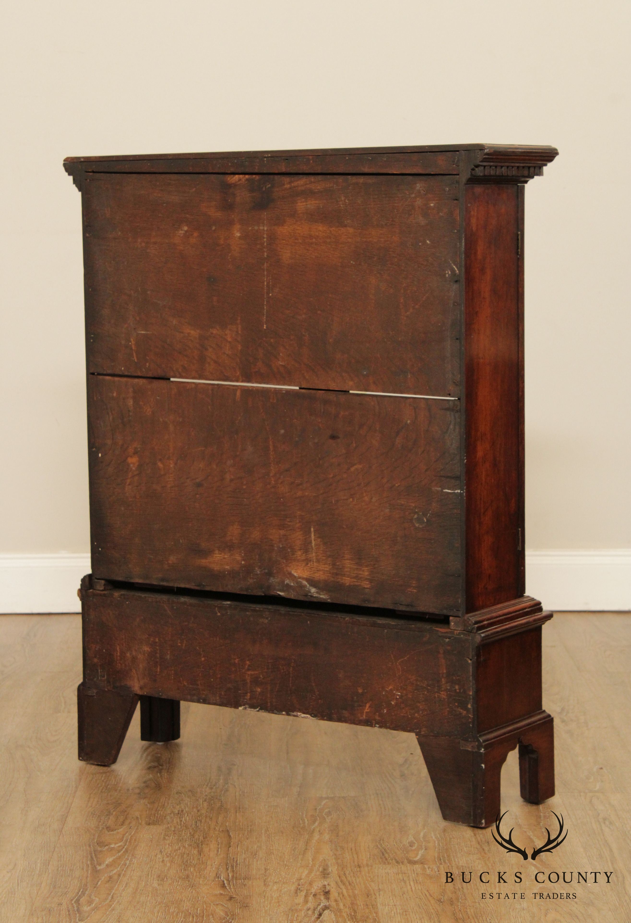 Antique English Mahogany 2 Piece Apothecary Cabinet