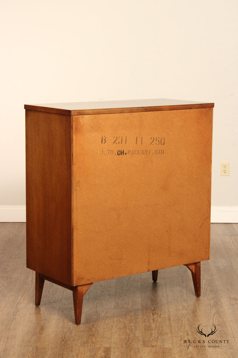 Bassett Furniture Mid Century Modern Walnut Tall Chest of Drawers